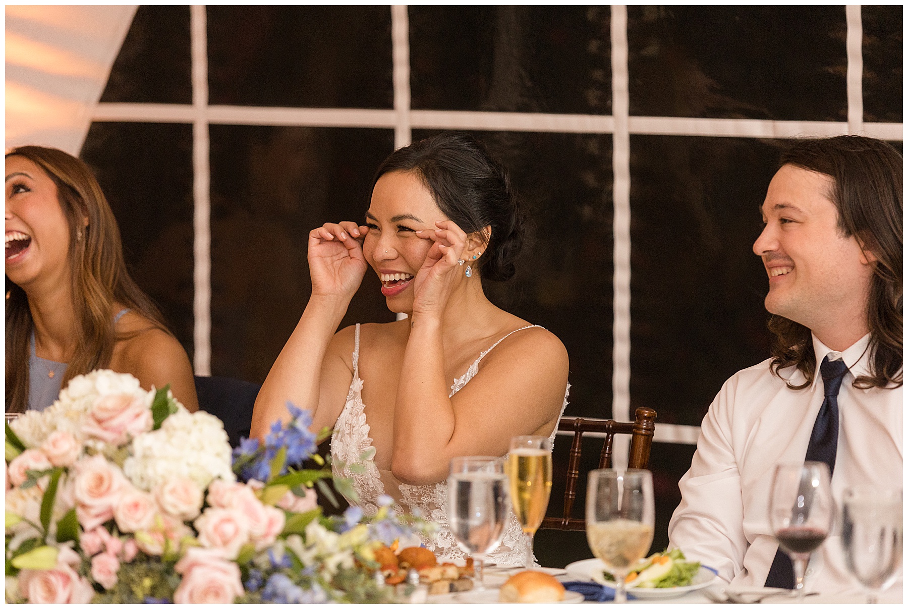 bride reacts to speeches