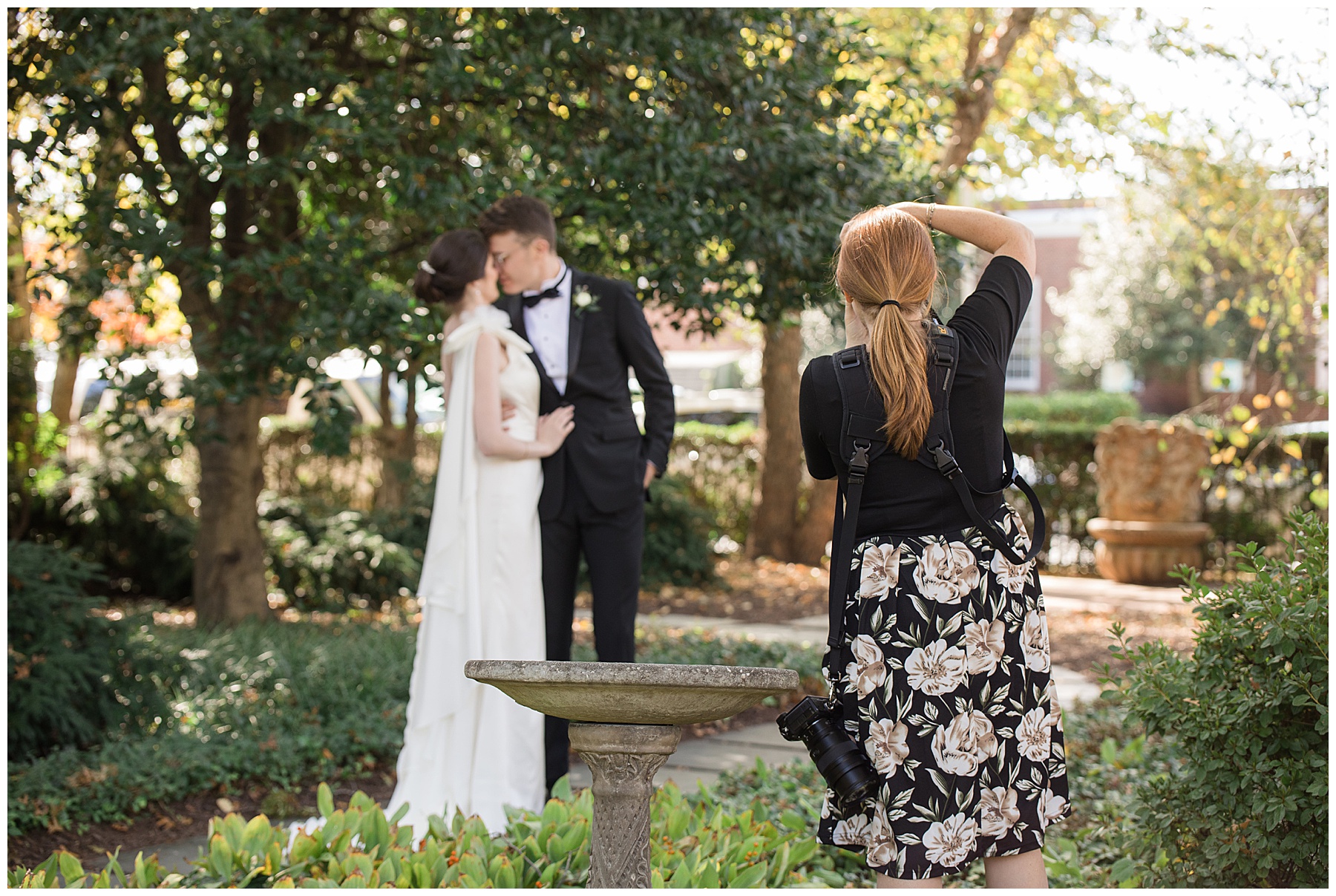 Carly Fuller capturing bride and groom on wedding day