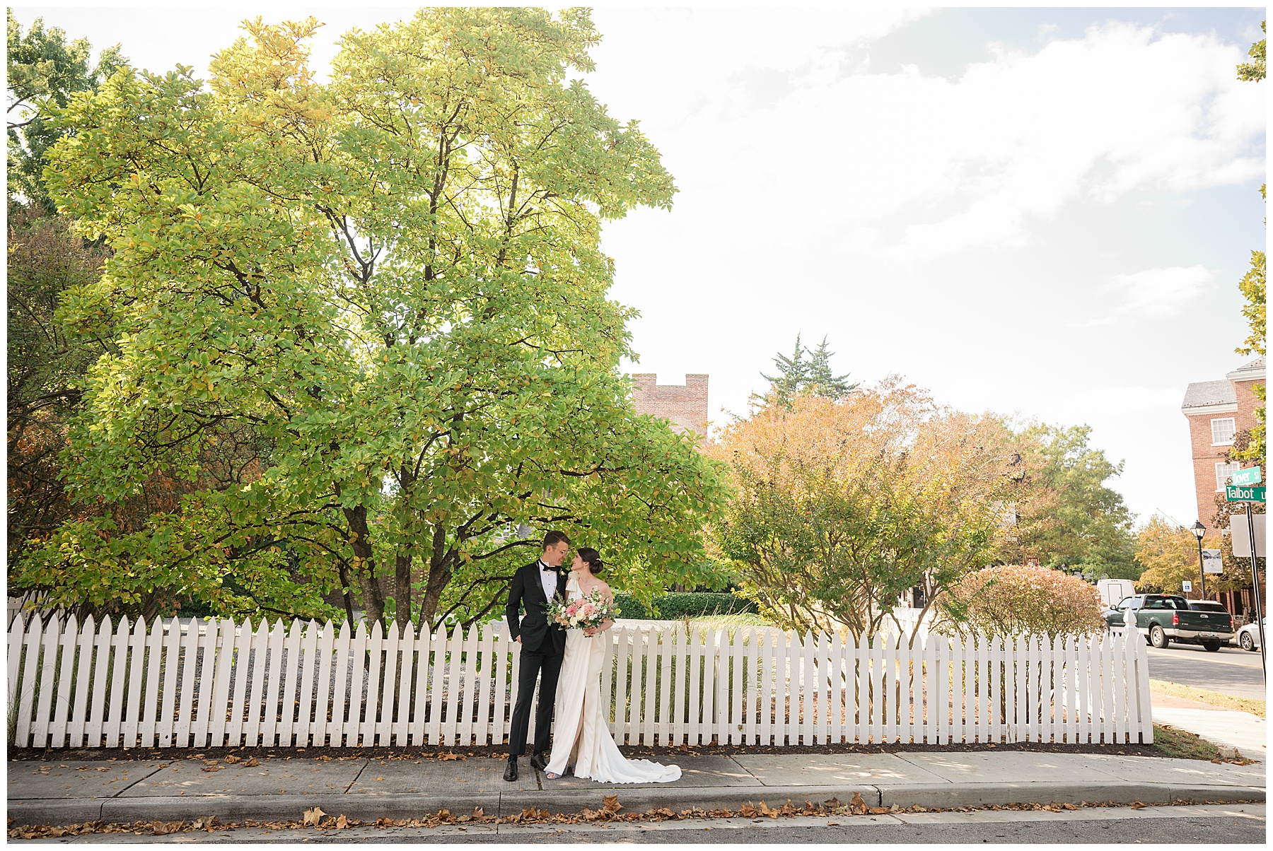 bride and groom portrait wide