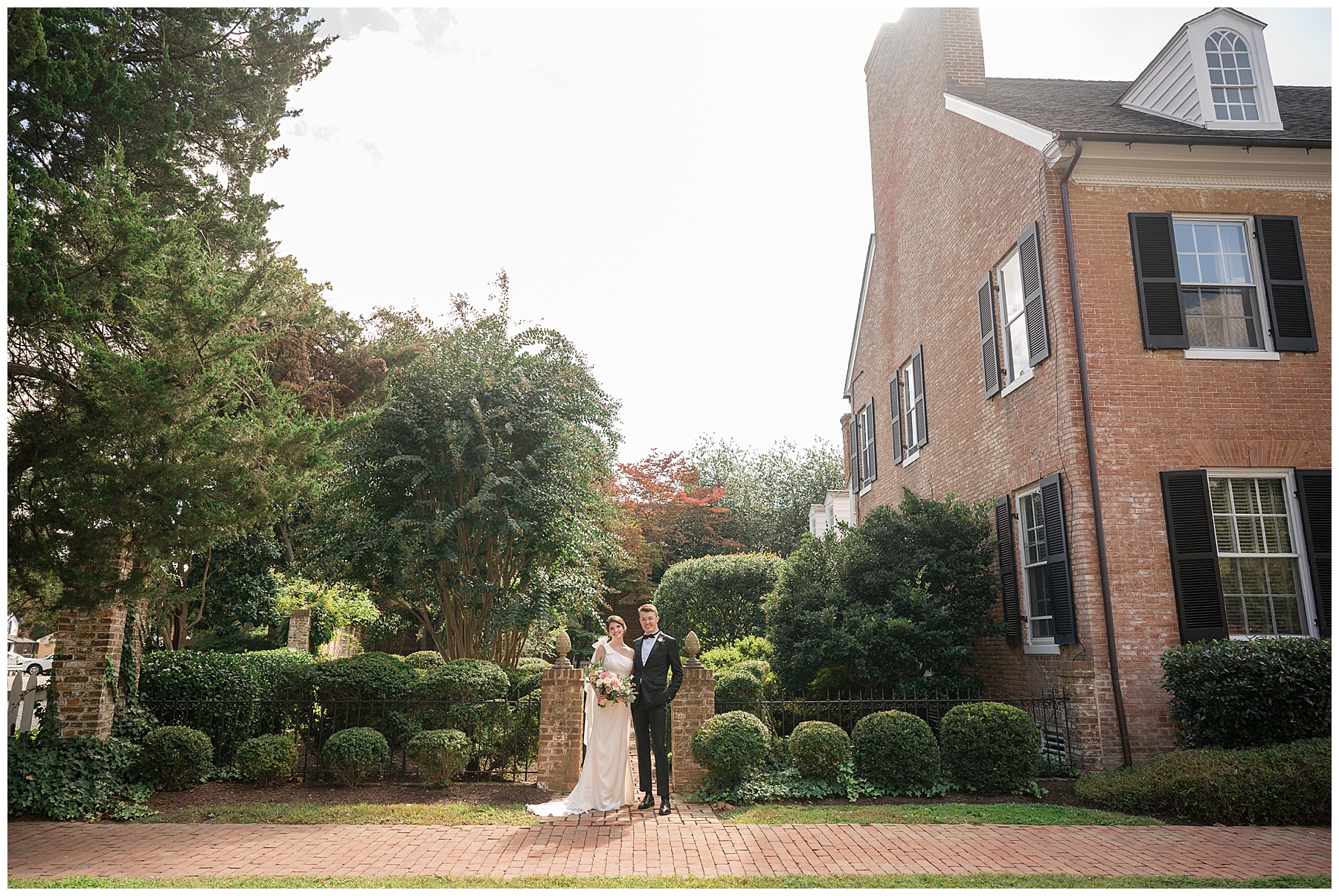 bride and groom portrait wide