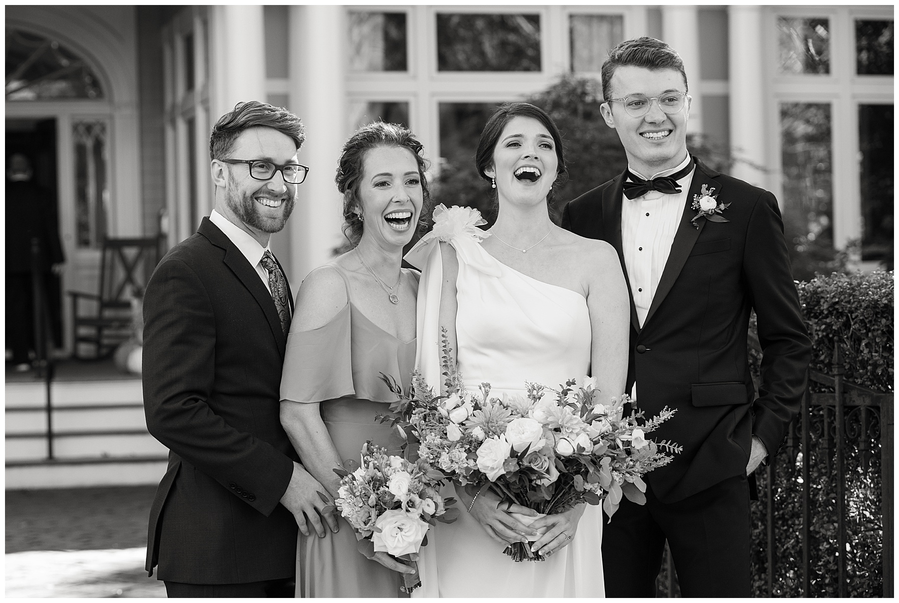 family portraits on wedding day