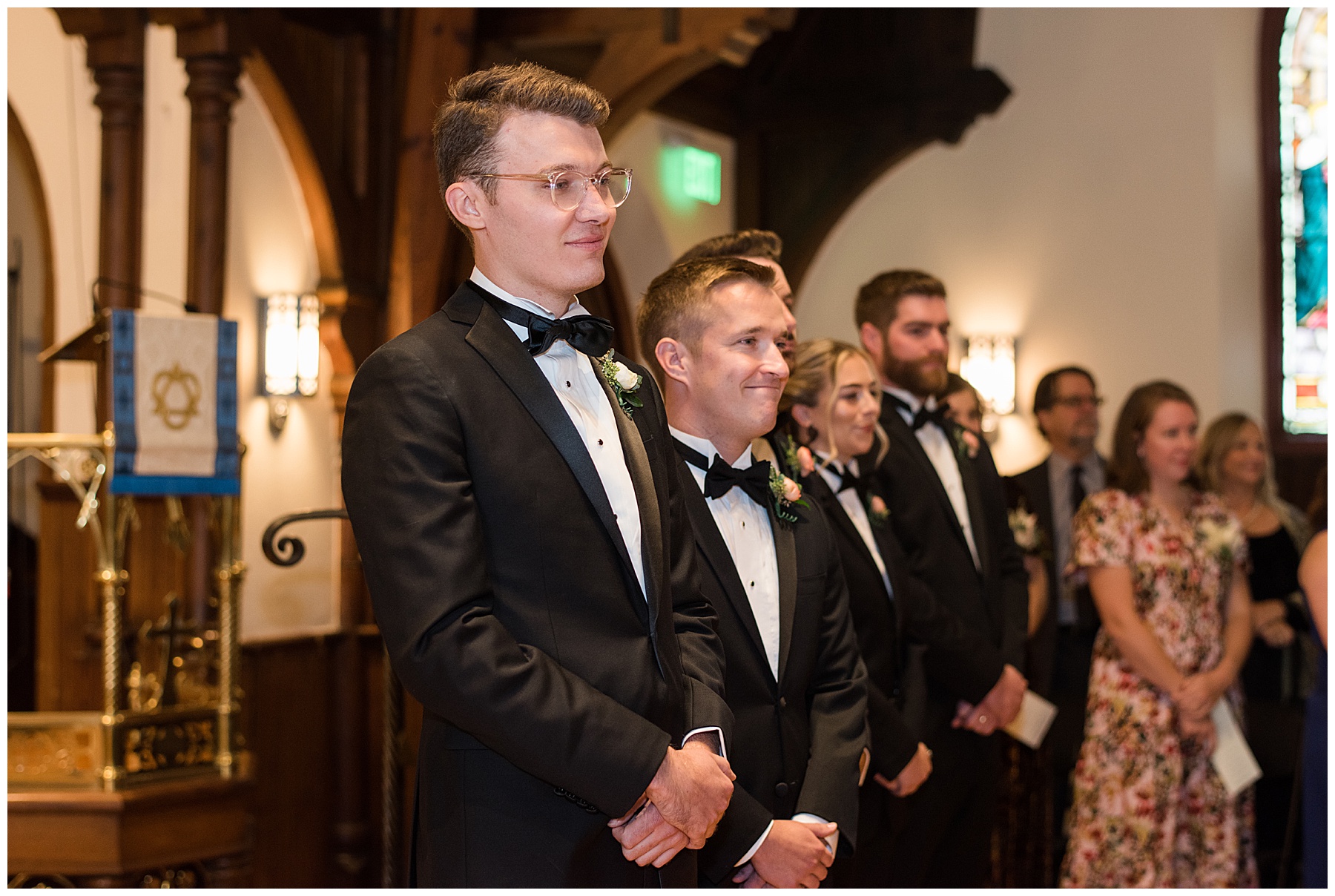 groom waiting for bride at ceremony