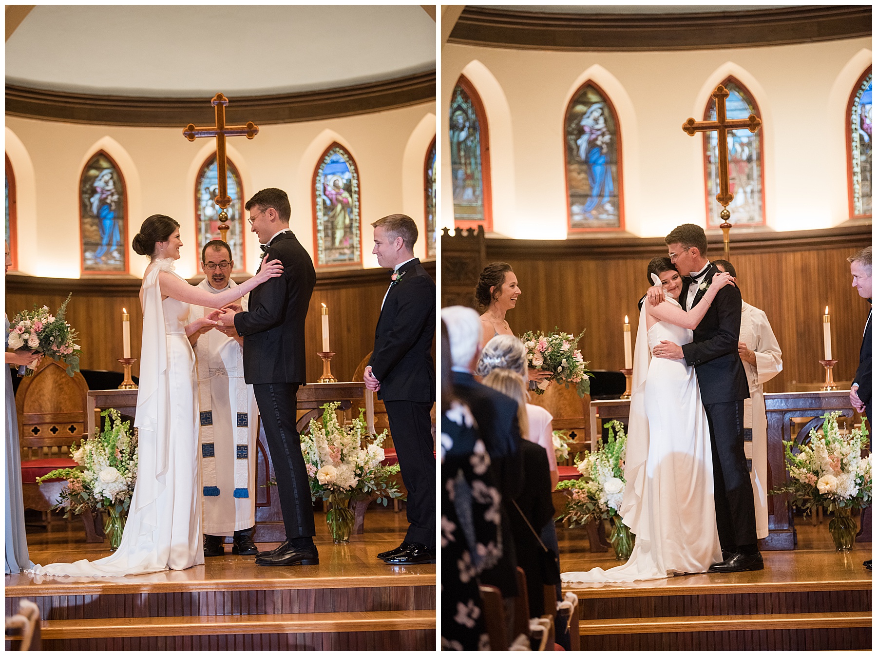 wedding ceremony Easton MD first kiss