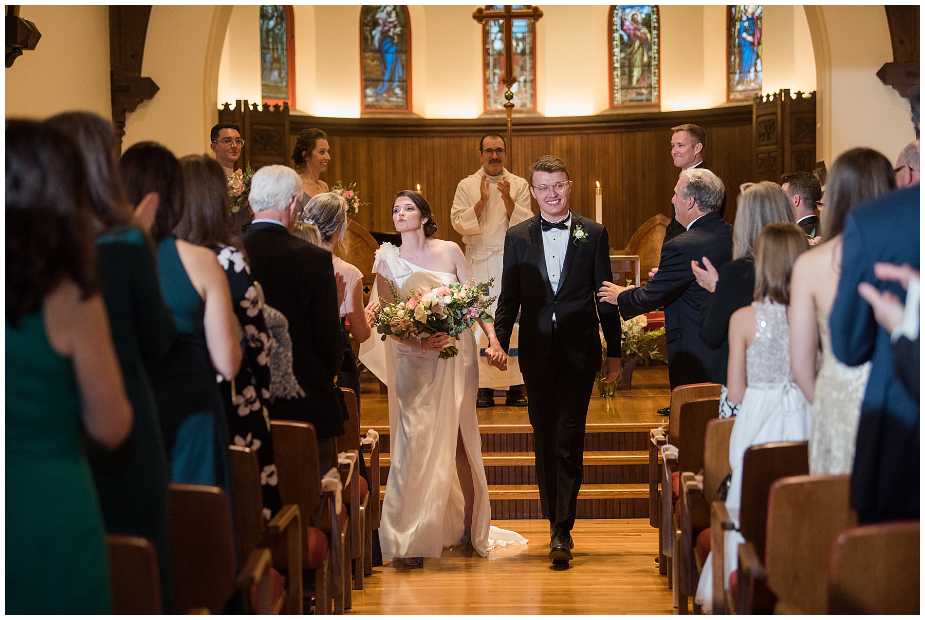 bride and groom ceremony recessional