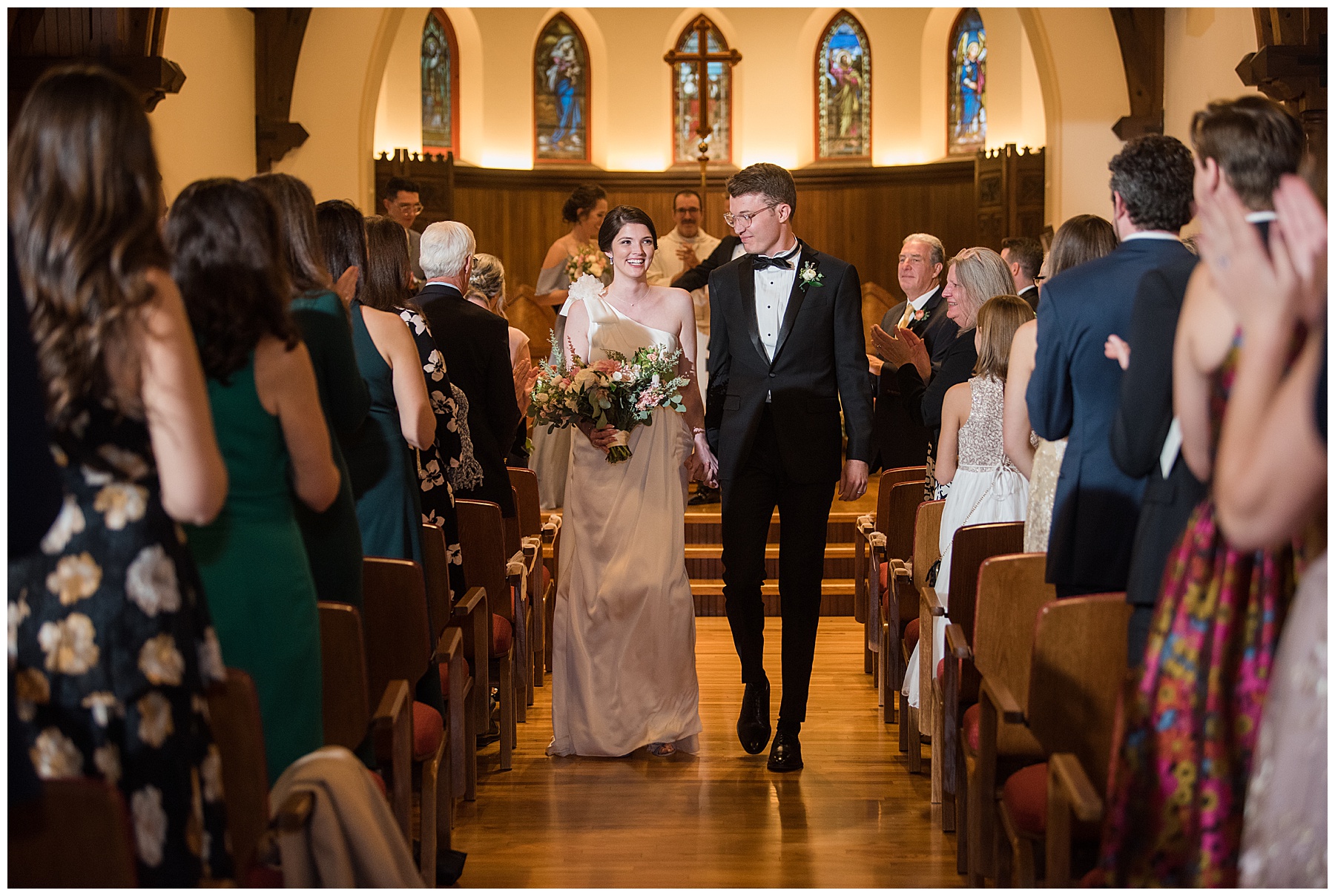 bride and groom ceremony recessional