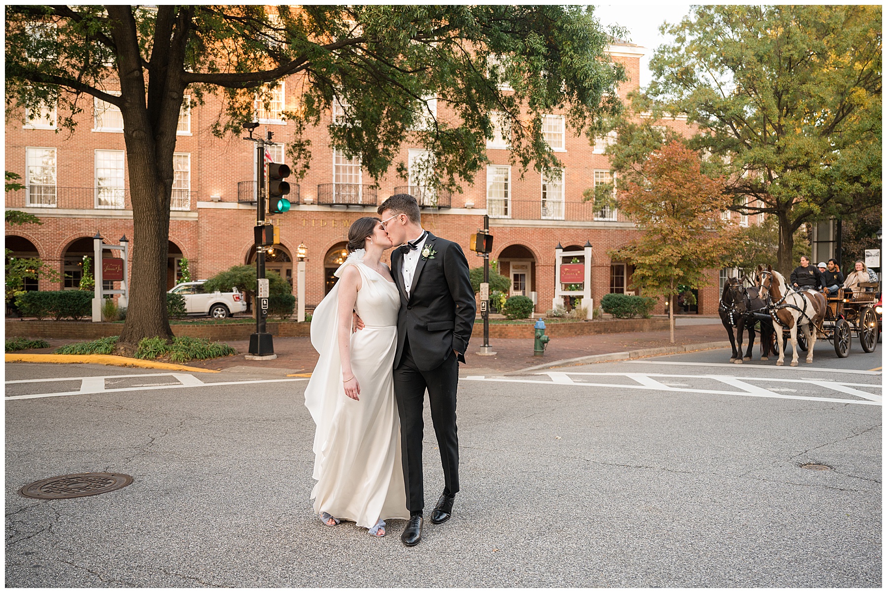 bride and groom portraits in Easton tidewater inn