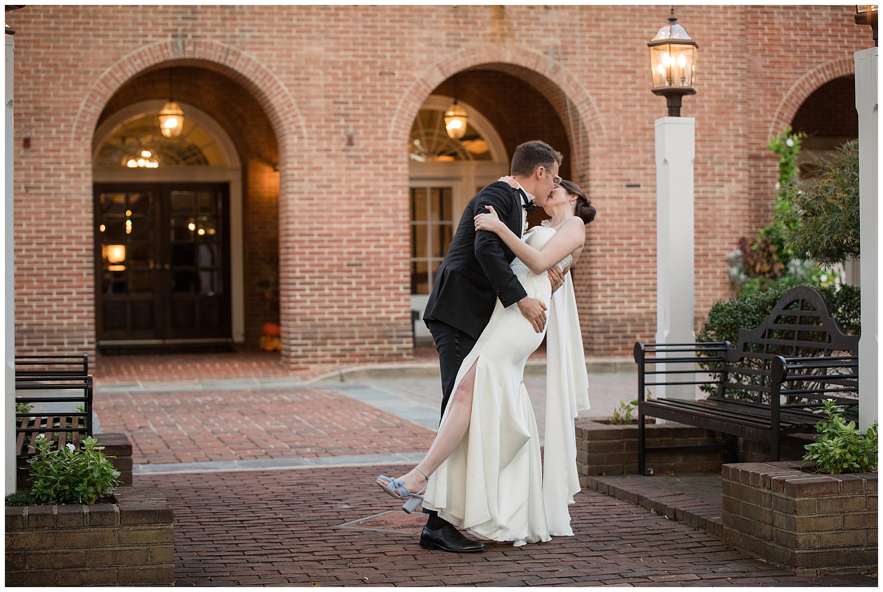 bride and groom portraits in Easton tidewater inn