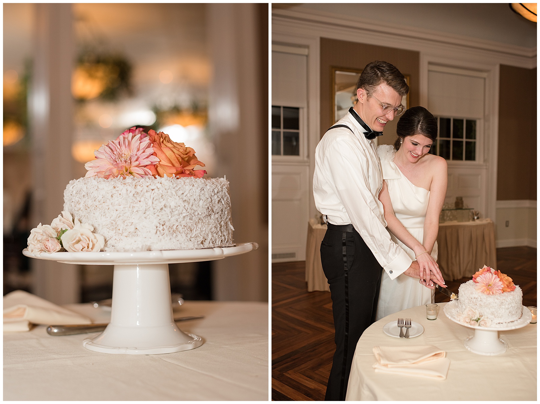 groom and bride cake cutting