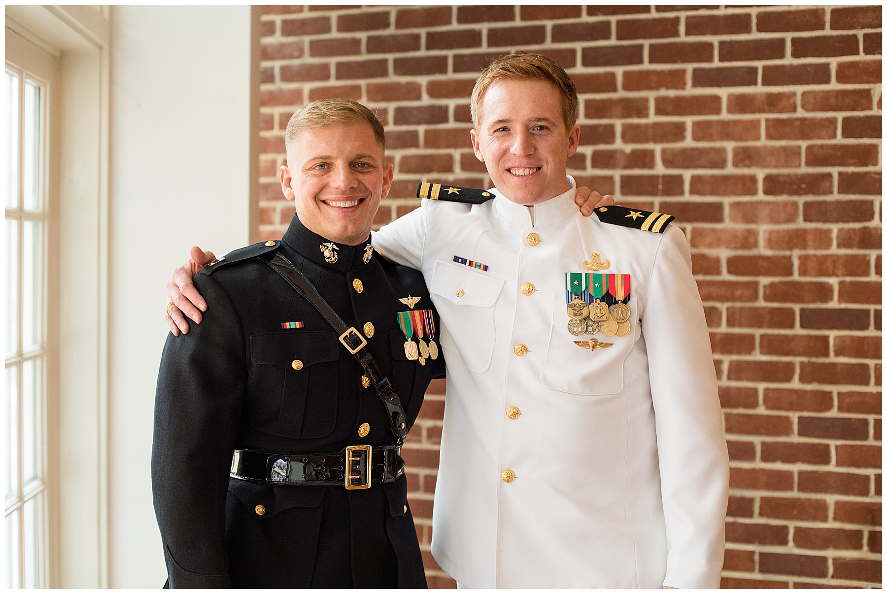 groom and best man in uniform