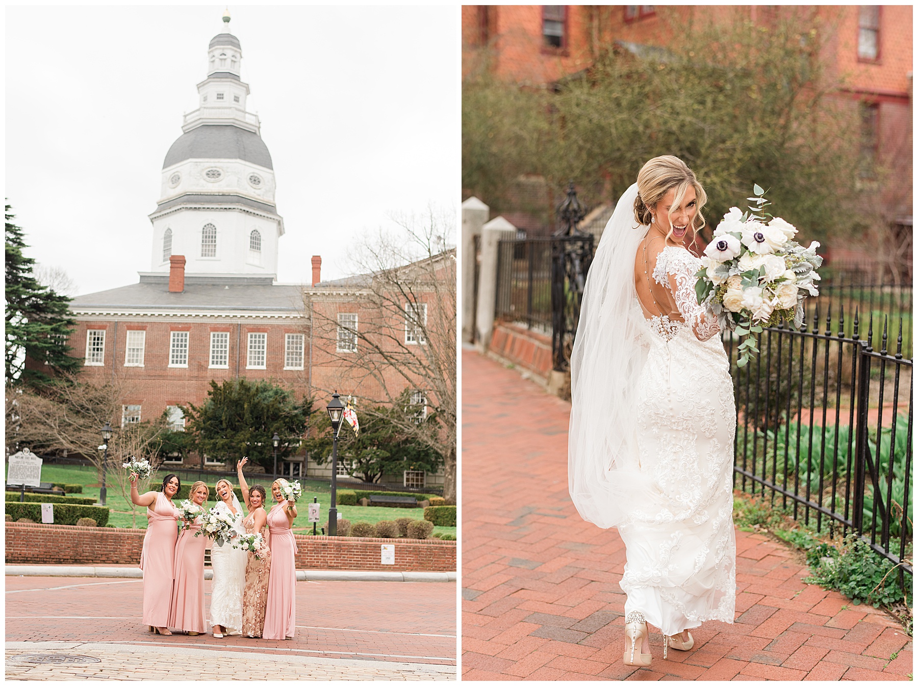 bride and bridesmaids in annapolis