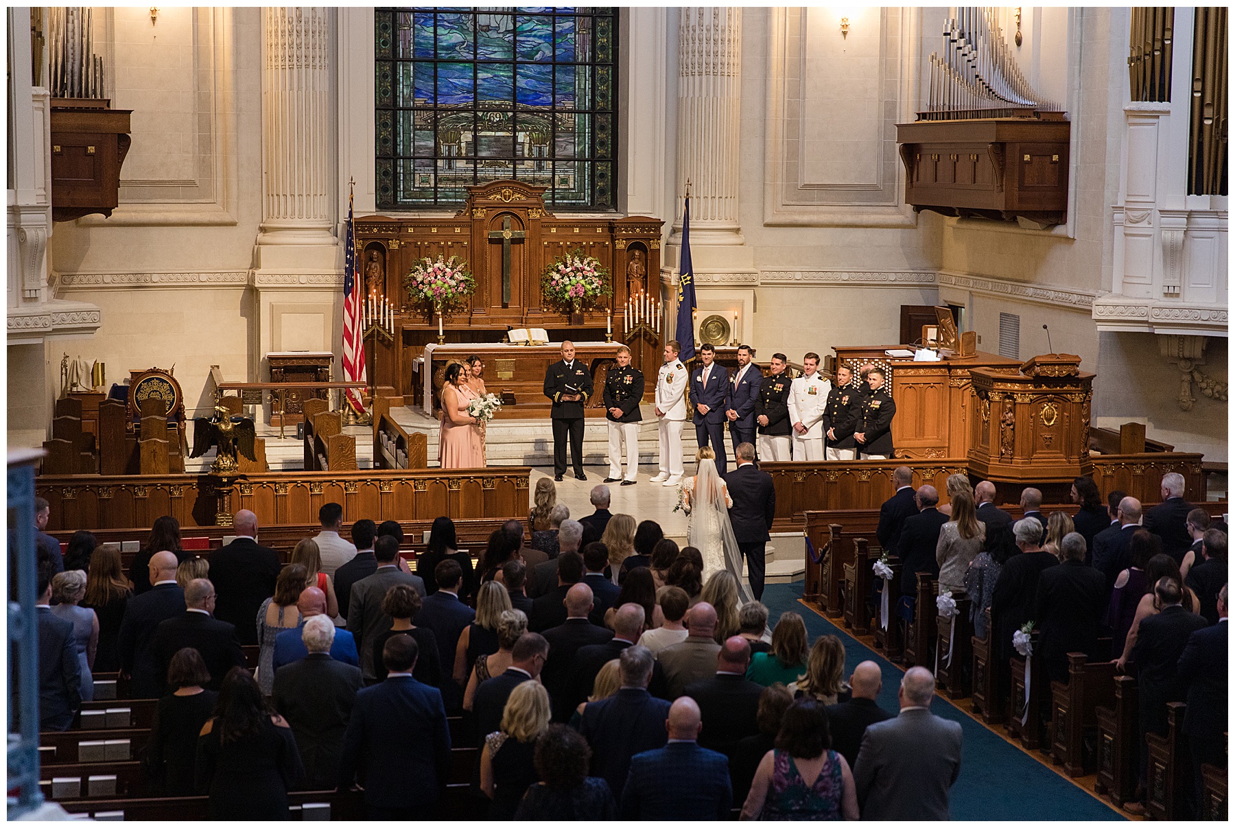 wedding ceremony at usna chapel