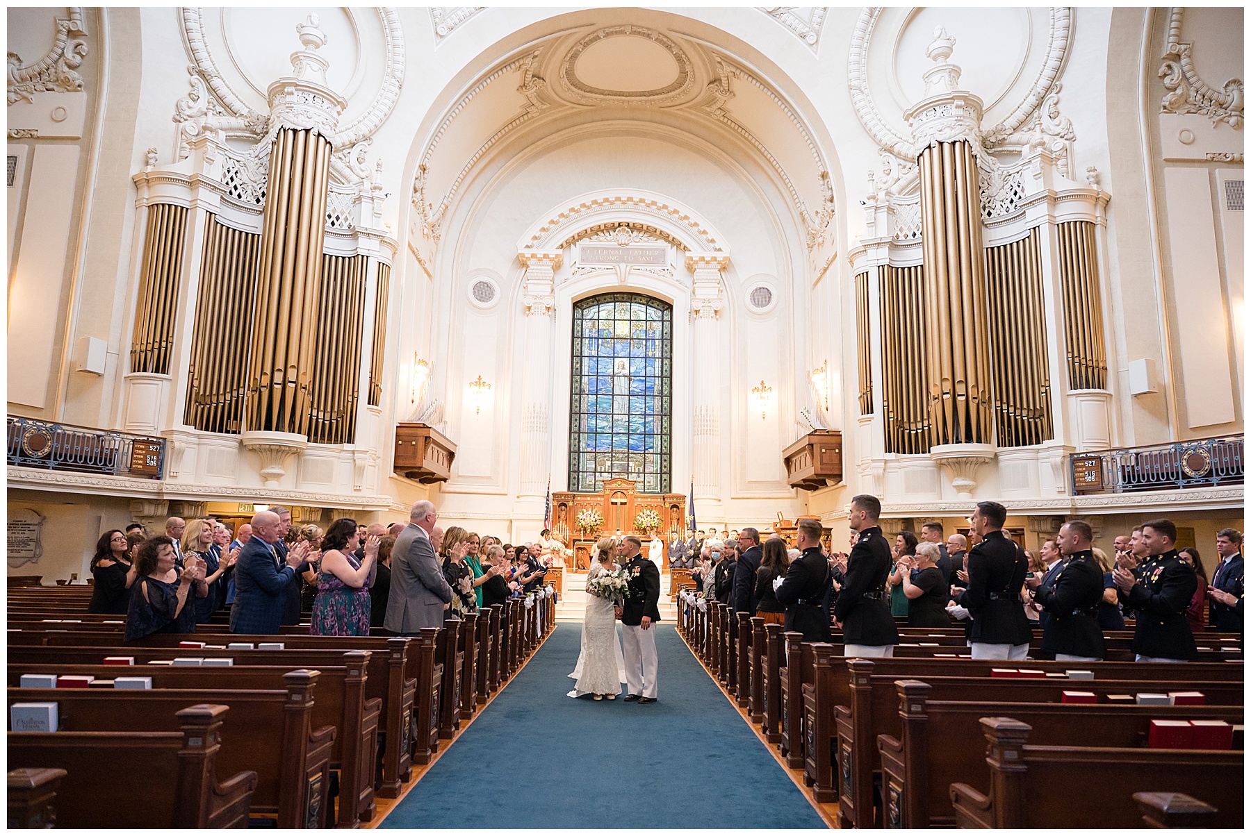 wedding ceremony at usna chapel