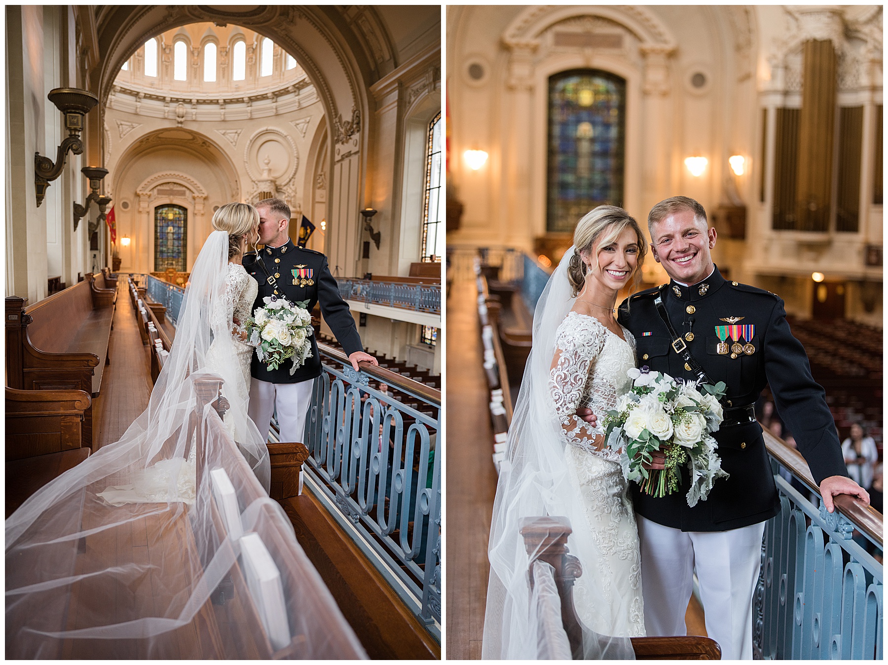 wedding ceremony at usna chapel couple portraits