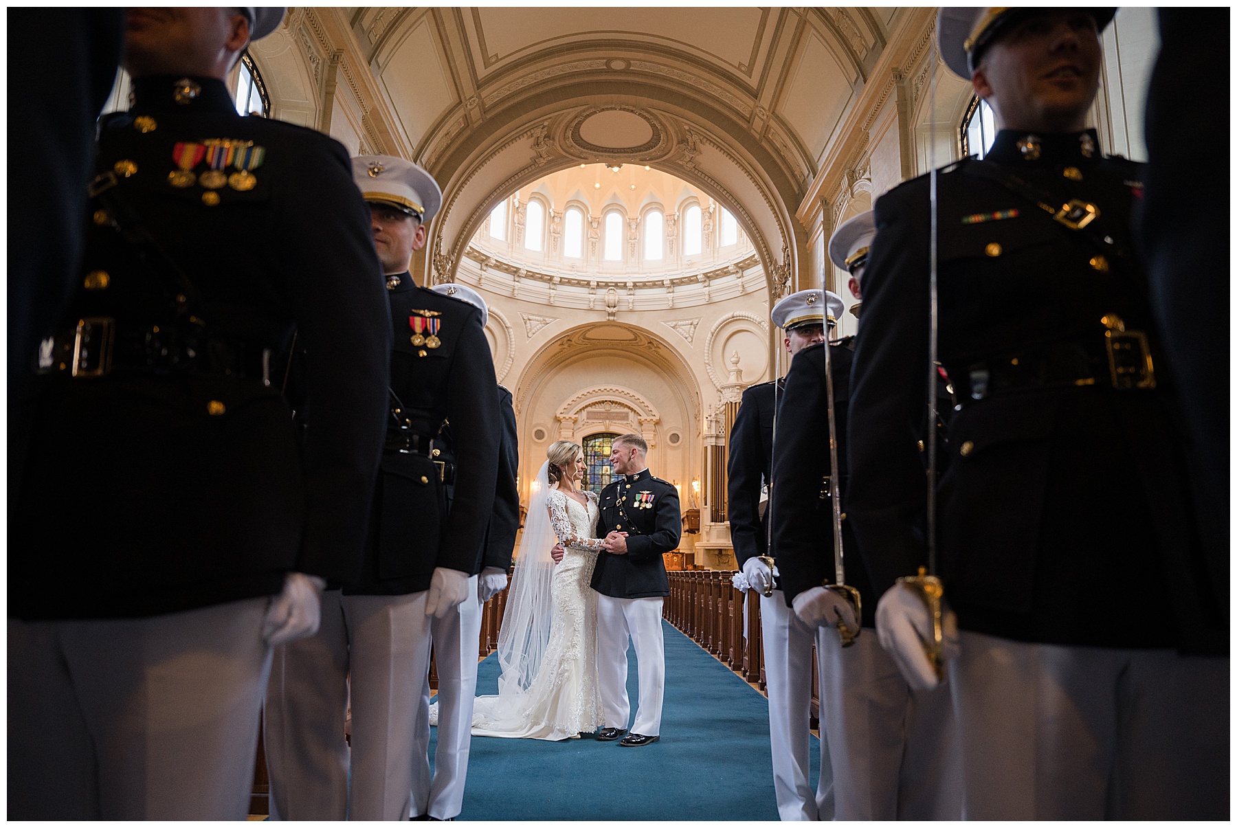 wedding ceremony at usna chapel