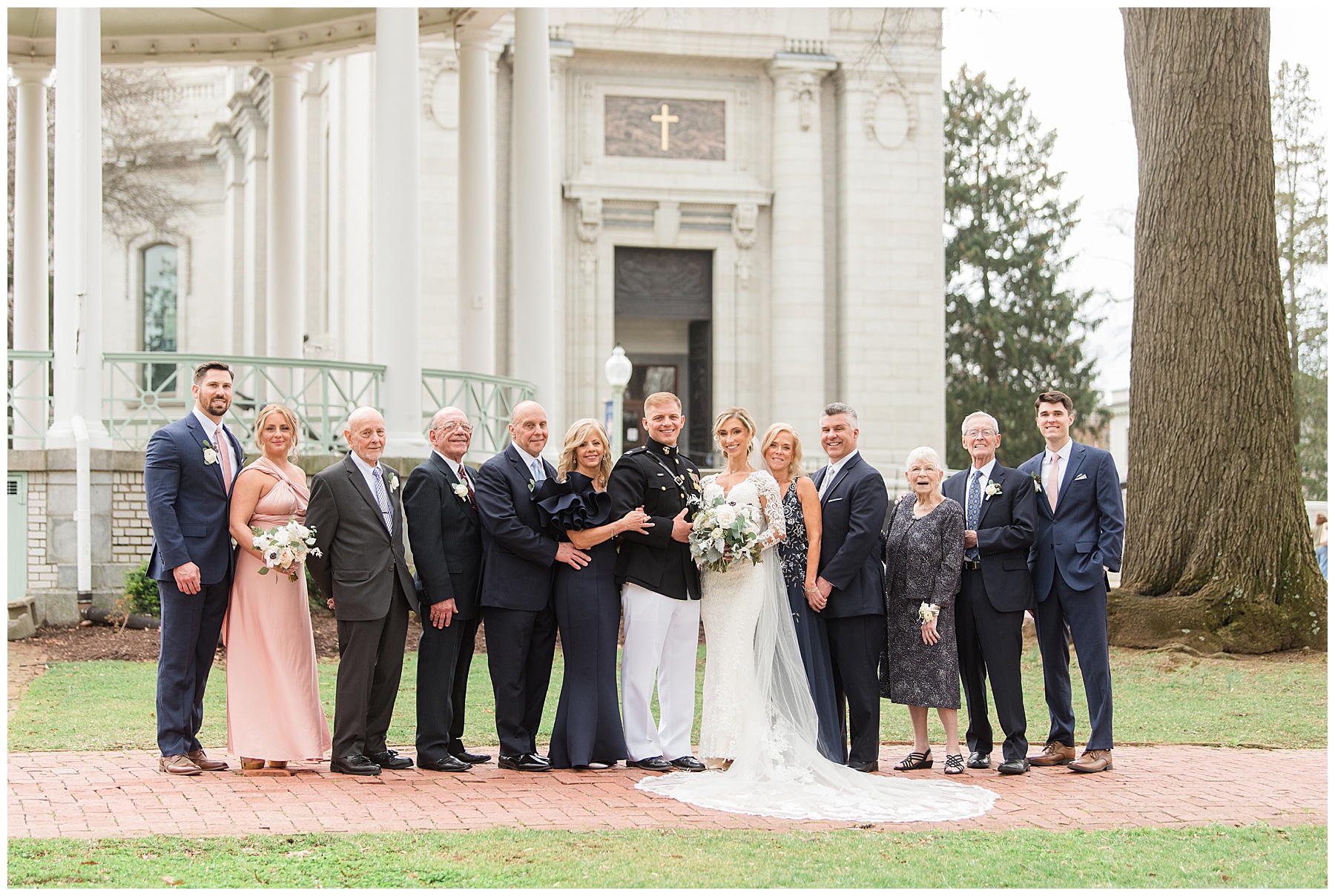 family portrait usna wedding