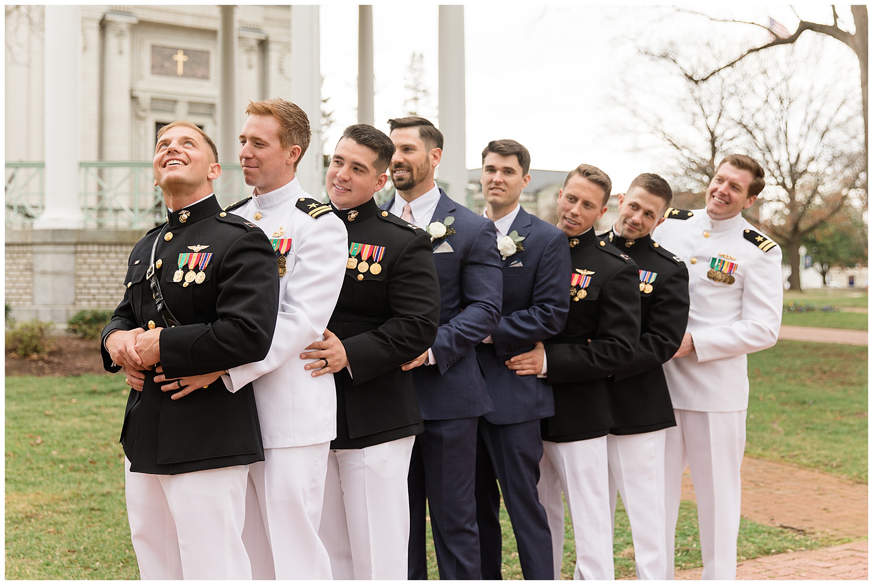 family portrait usna wedding