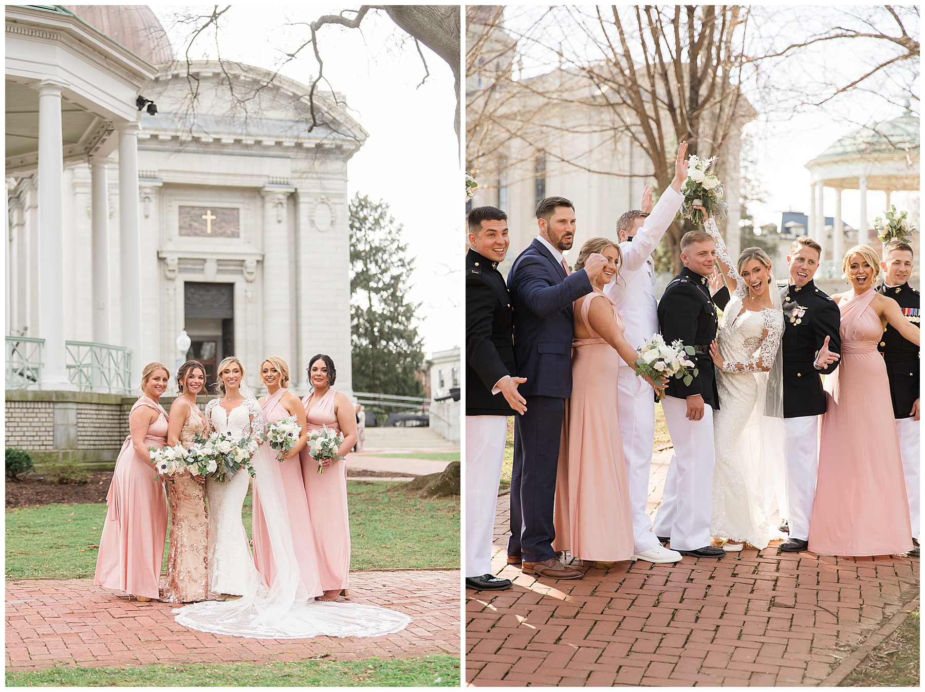 bridesmaids portrait usna wedding