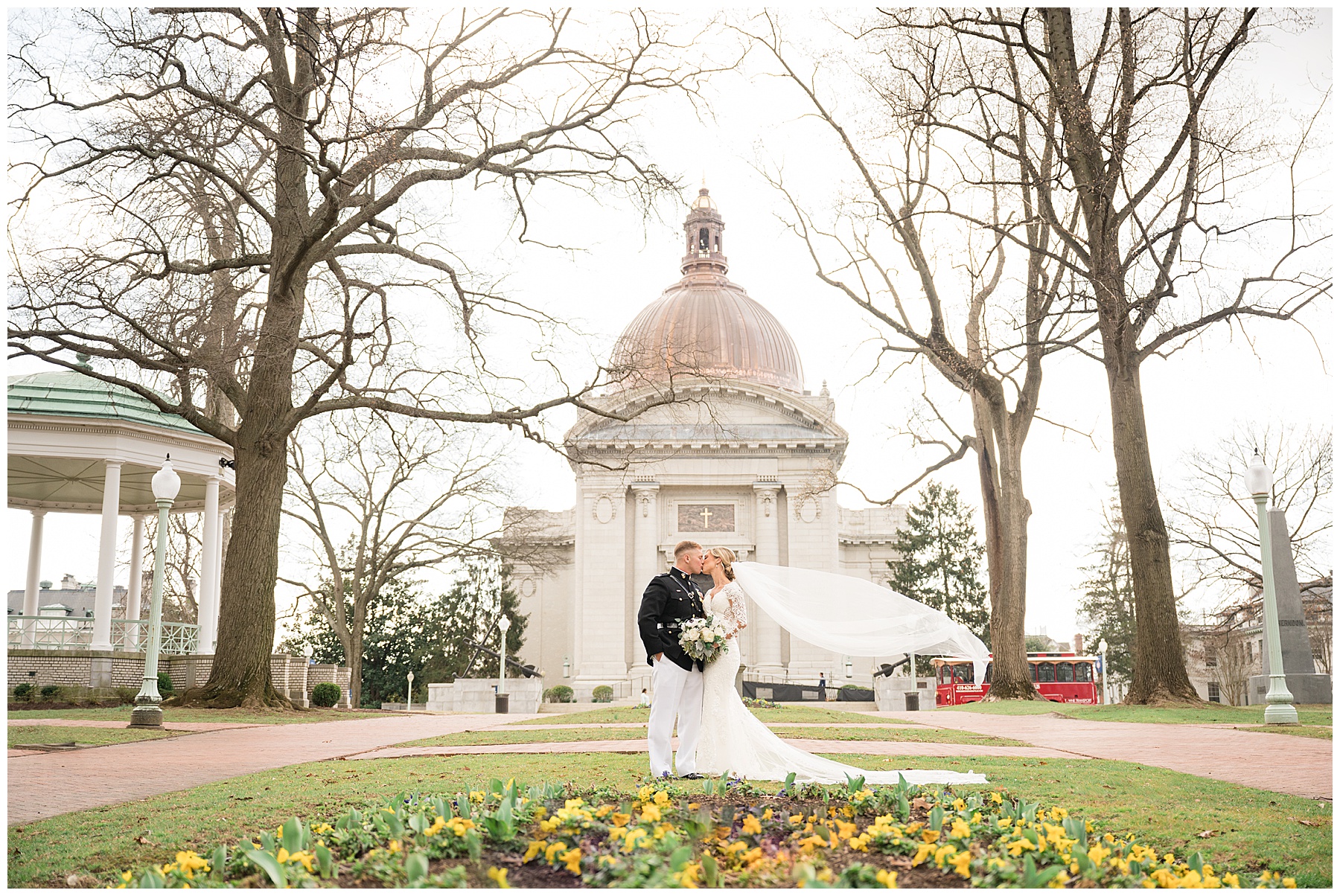 couple portrait at us naval academy chapel