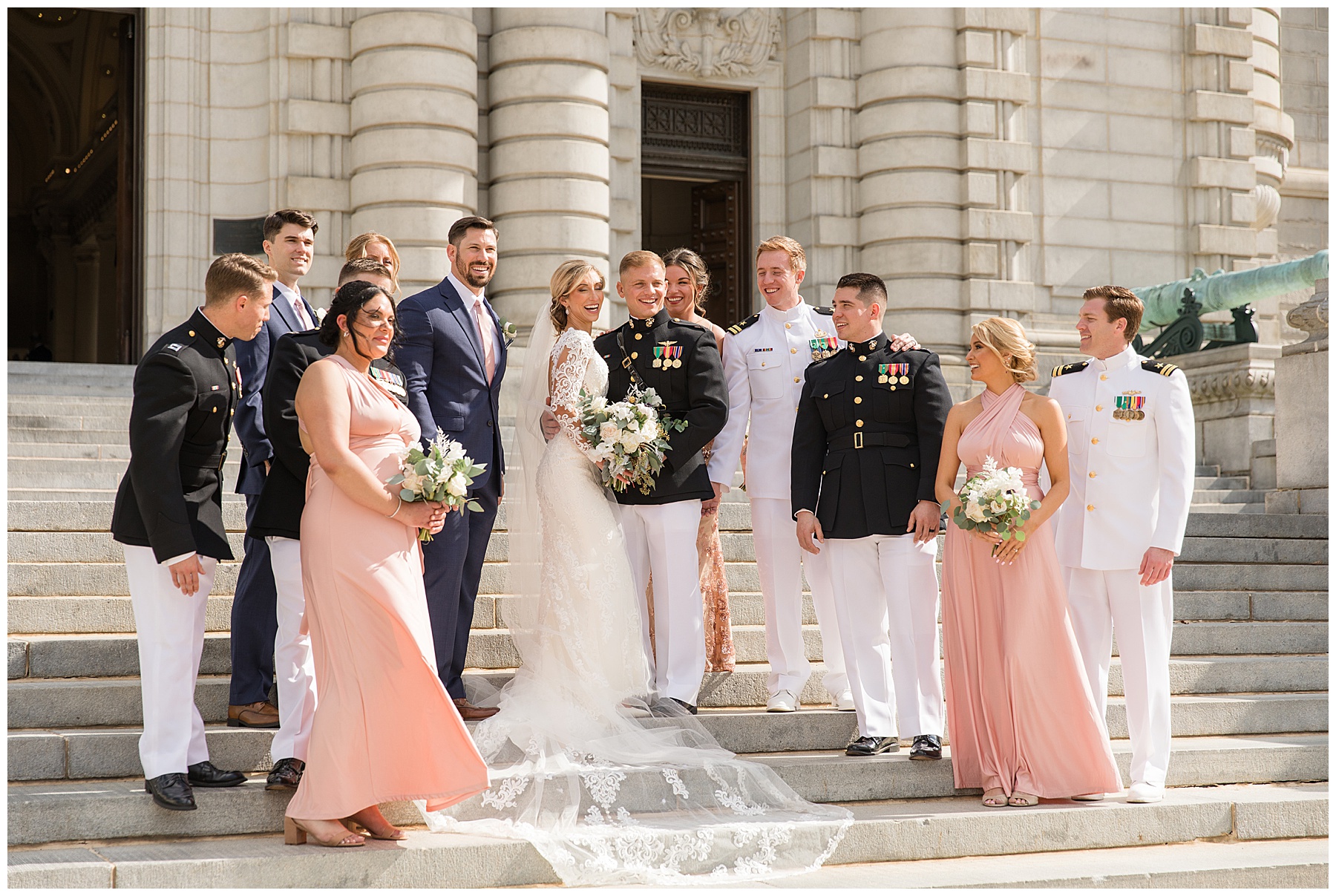 wedding party portrait wide bancroft hall