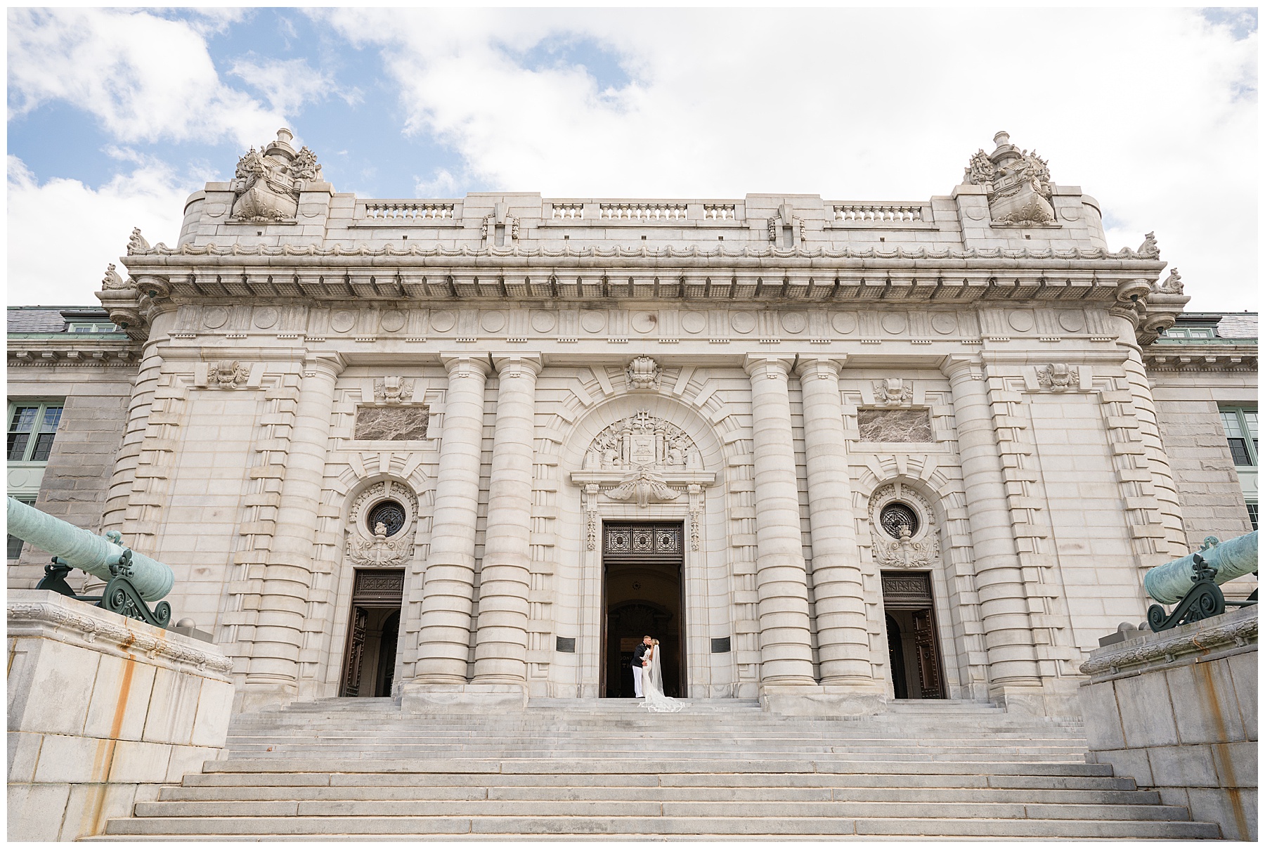 couple portrait usna bancroft hall wide