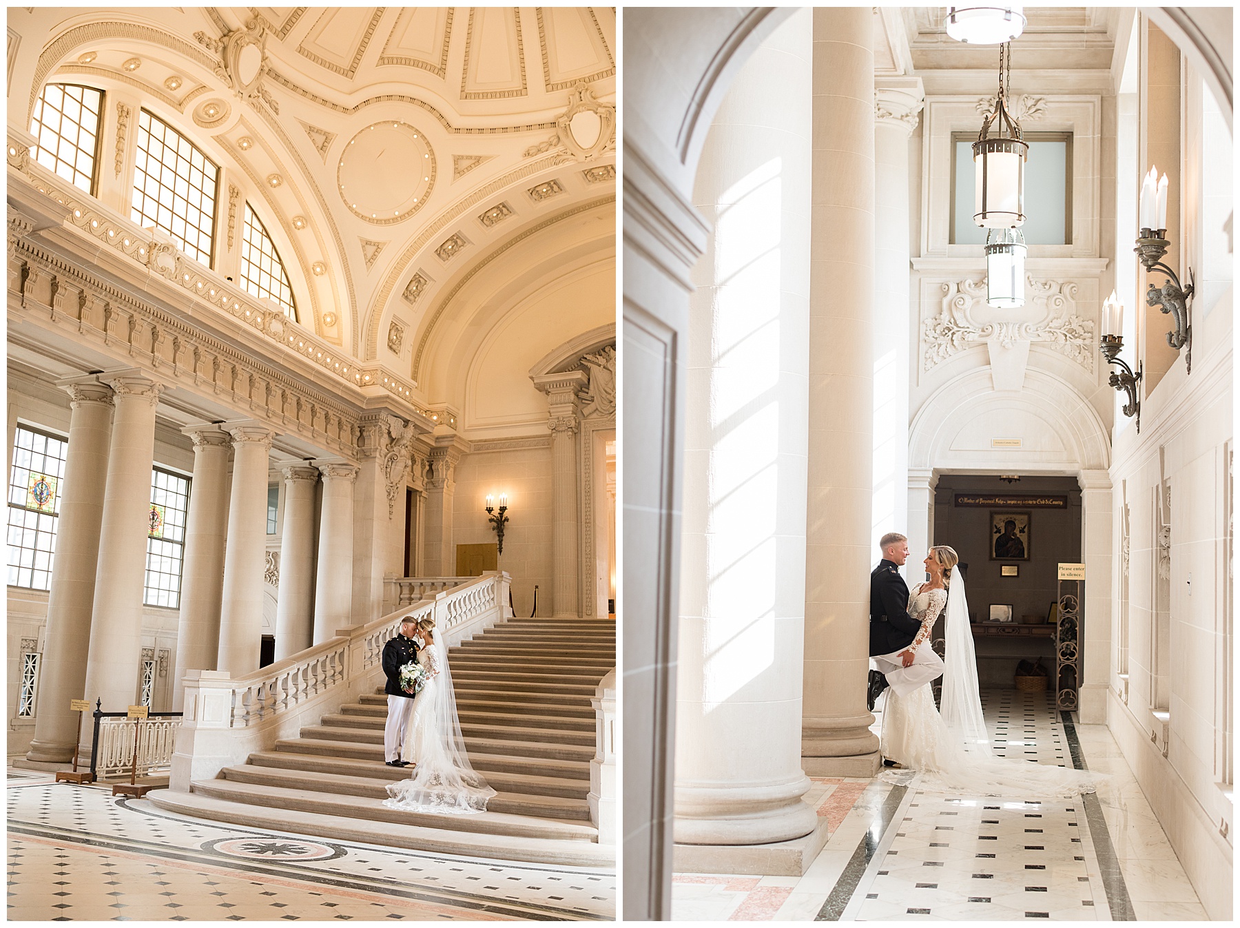 couple portrait usna bancroft hall wide inside