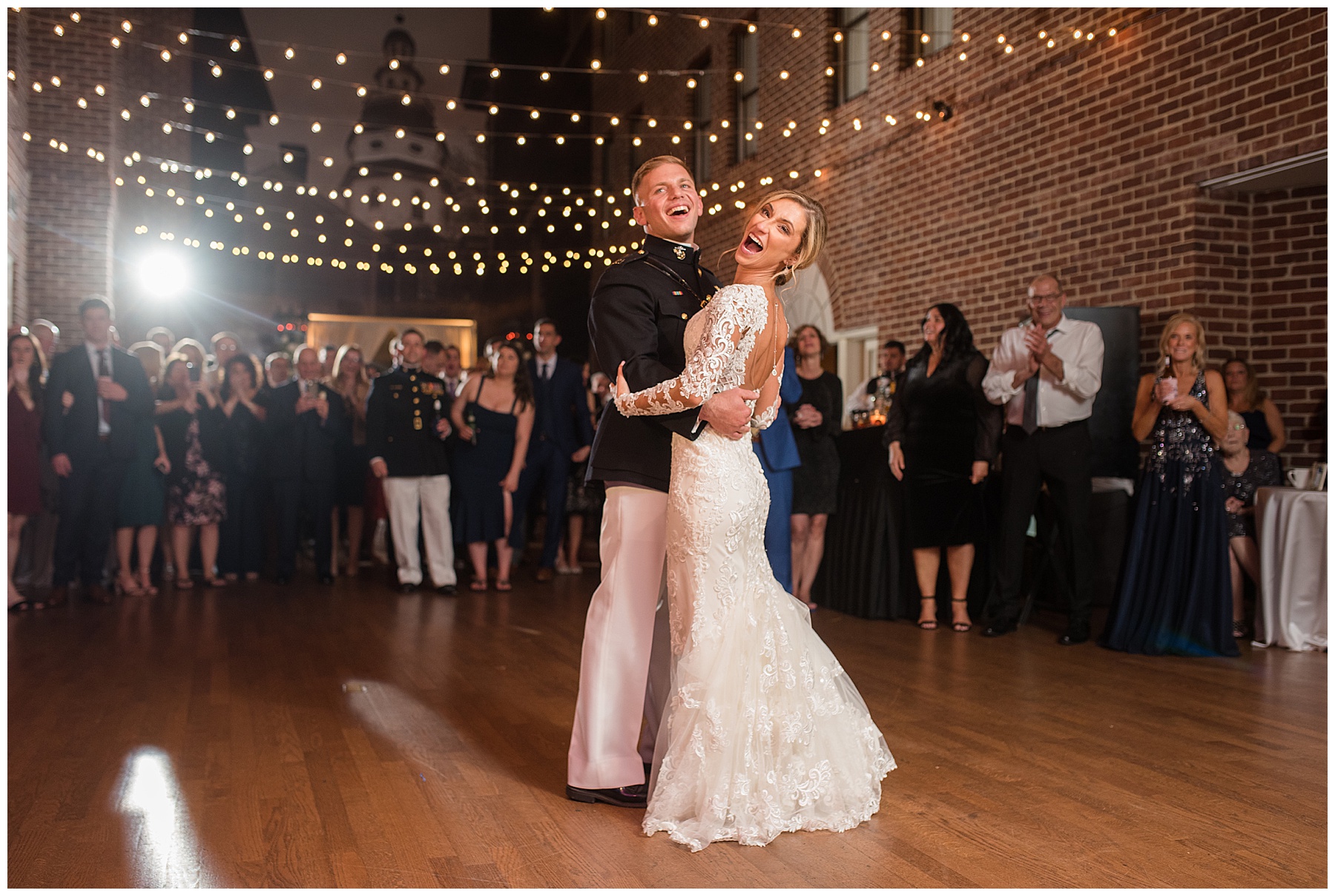 bride and groom first dance