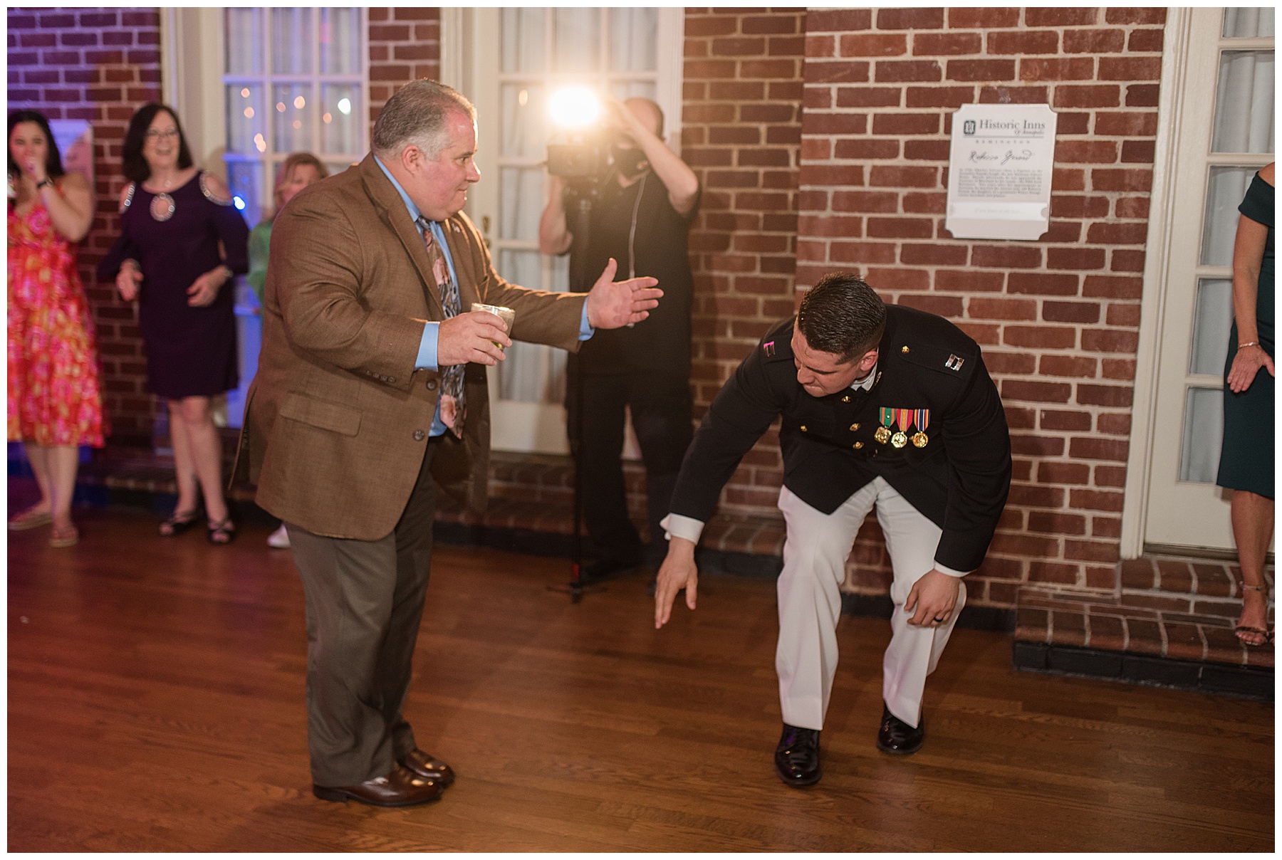 wedding reception dancing guests candid