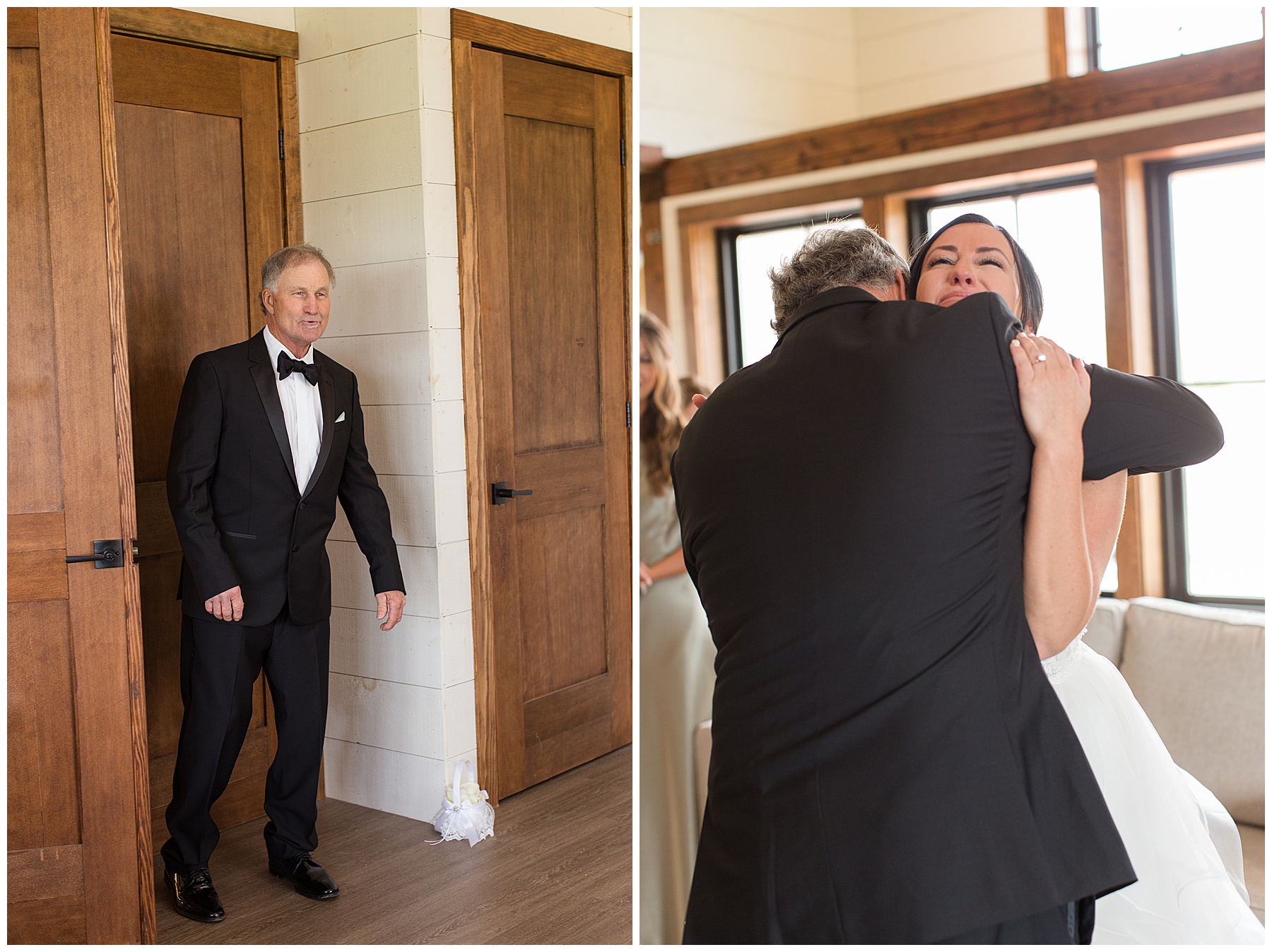 bride first look with her dad