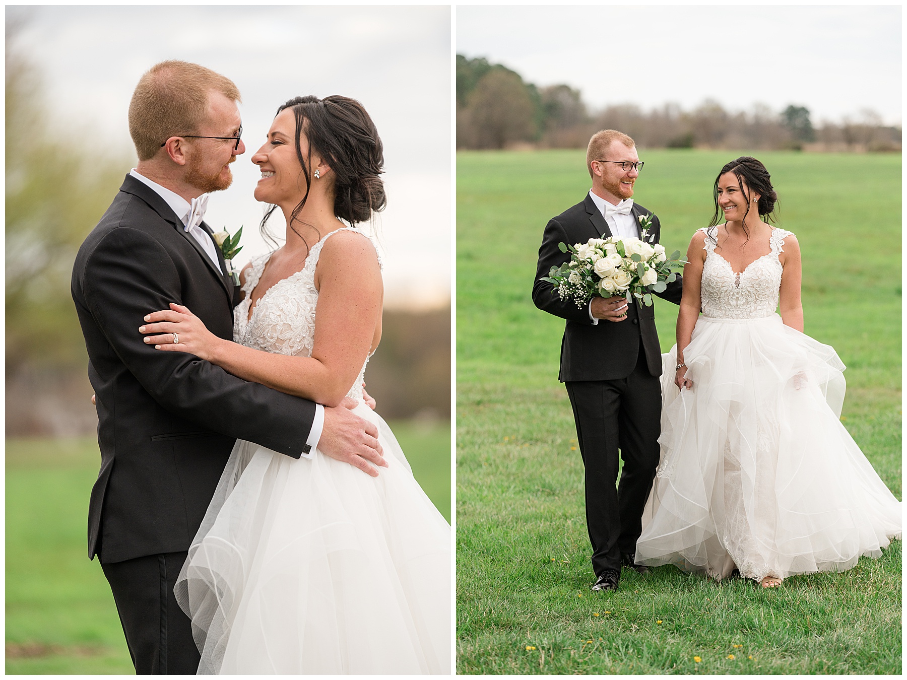 bride and groom portrait walking