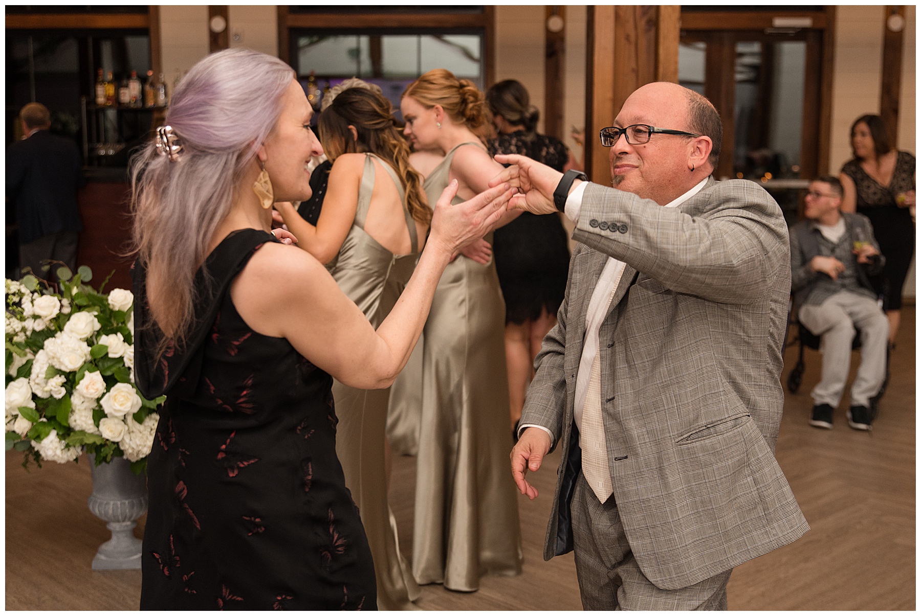 candid dancing wedding reception