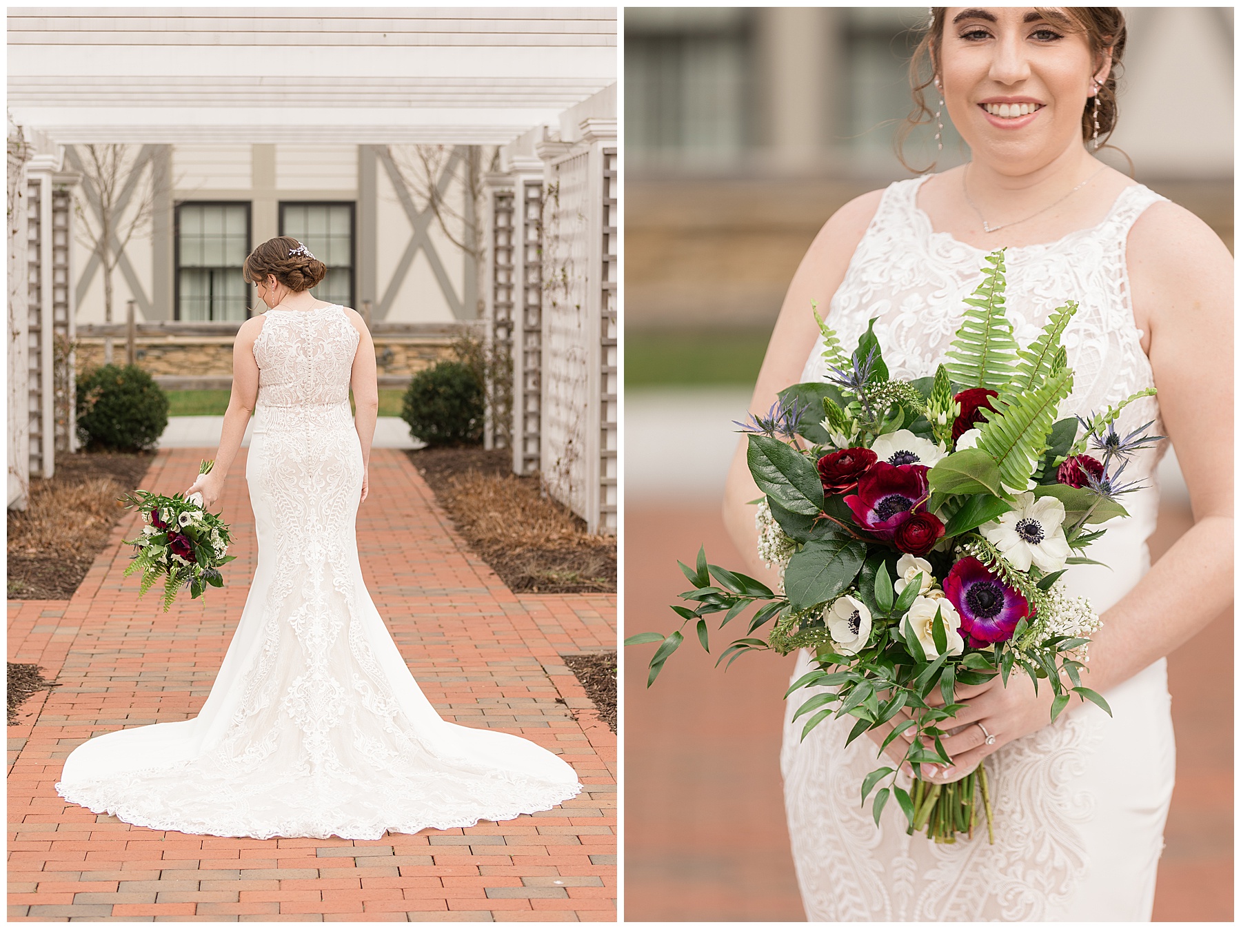 bridal portrait details bouquet