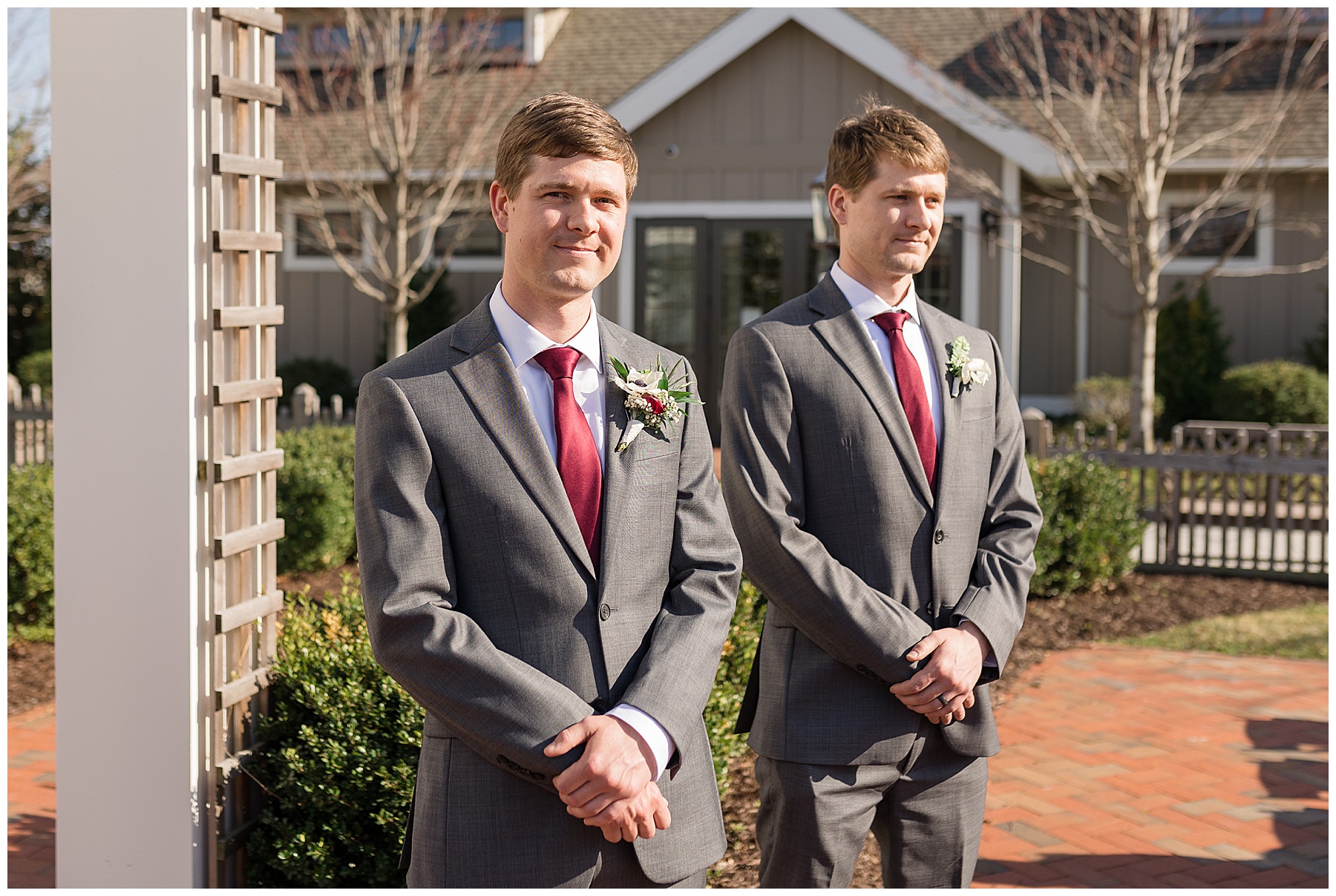 groom at ceremony waitingfor bride