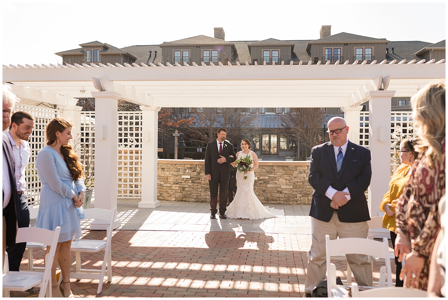 bride and her dad entering ceremony