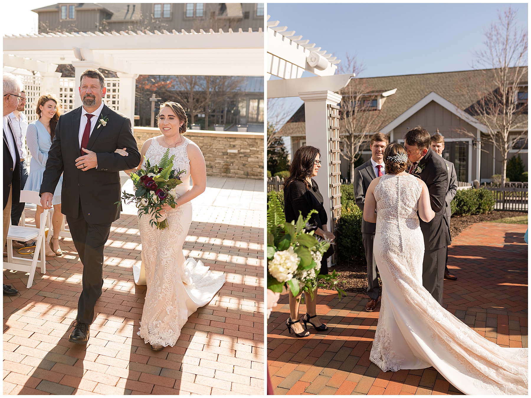 bride and her dad entering ceremony