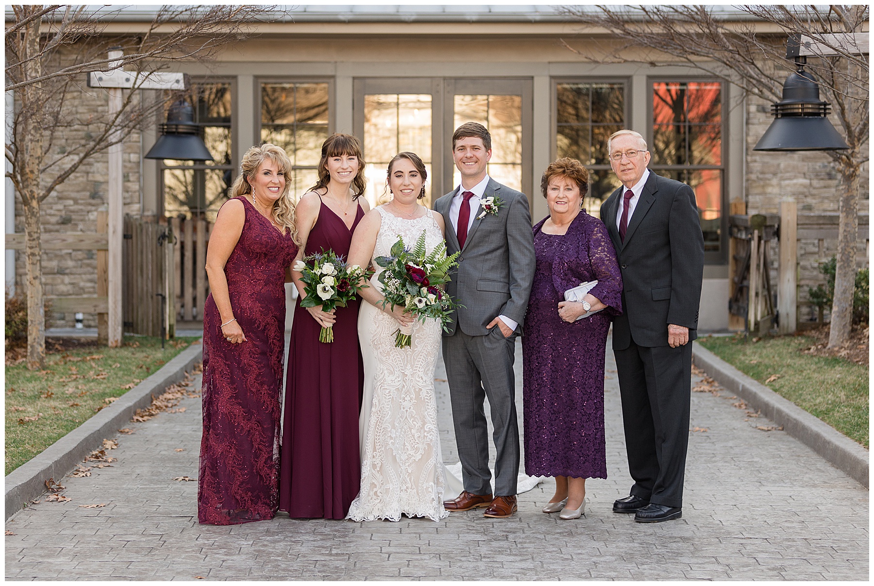 bride and groom with VIPs family