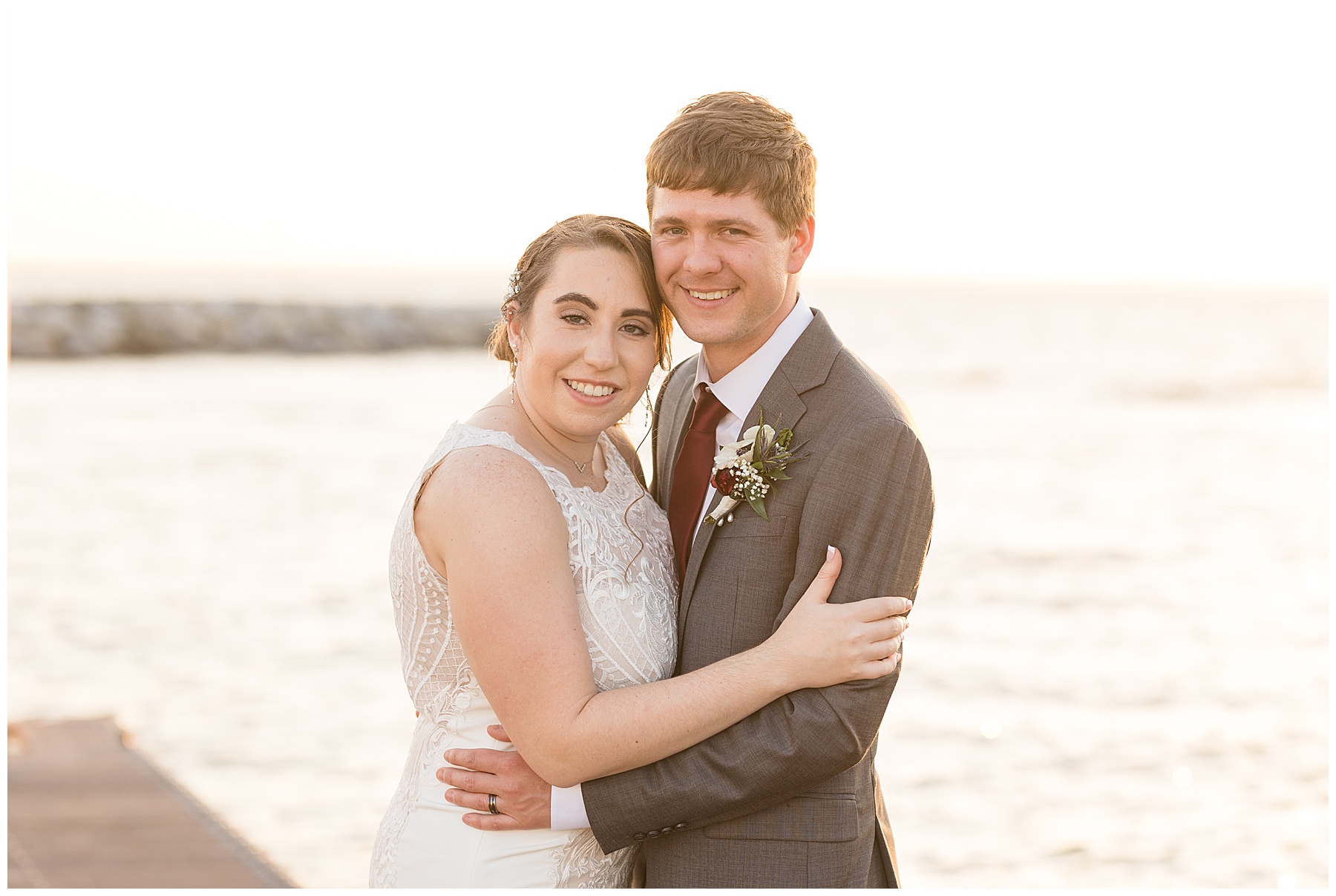 couple golden hour portraits chesapeake bay beach club