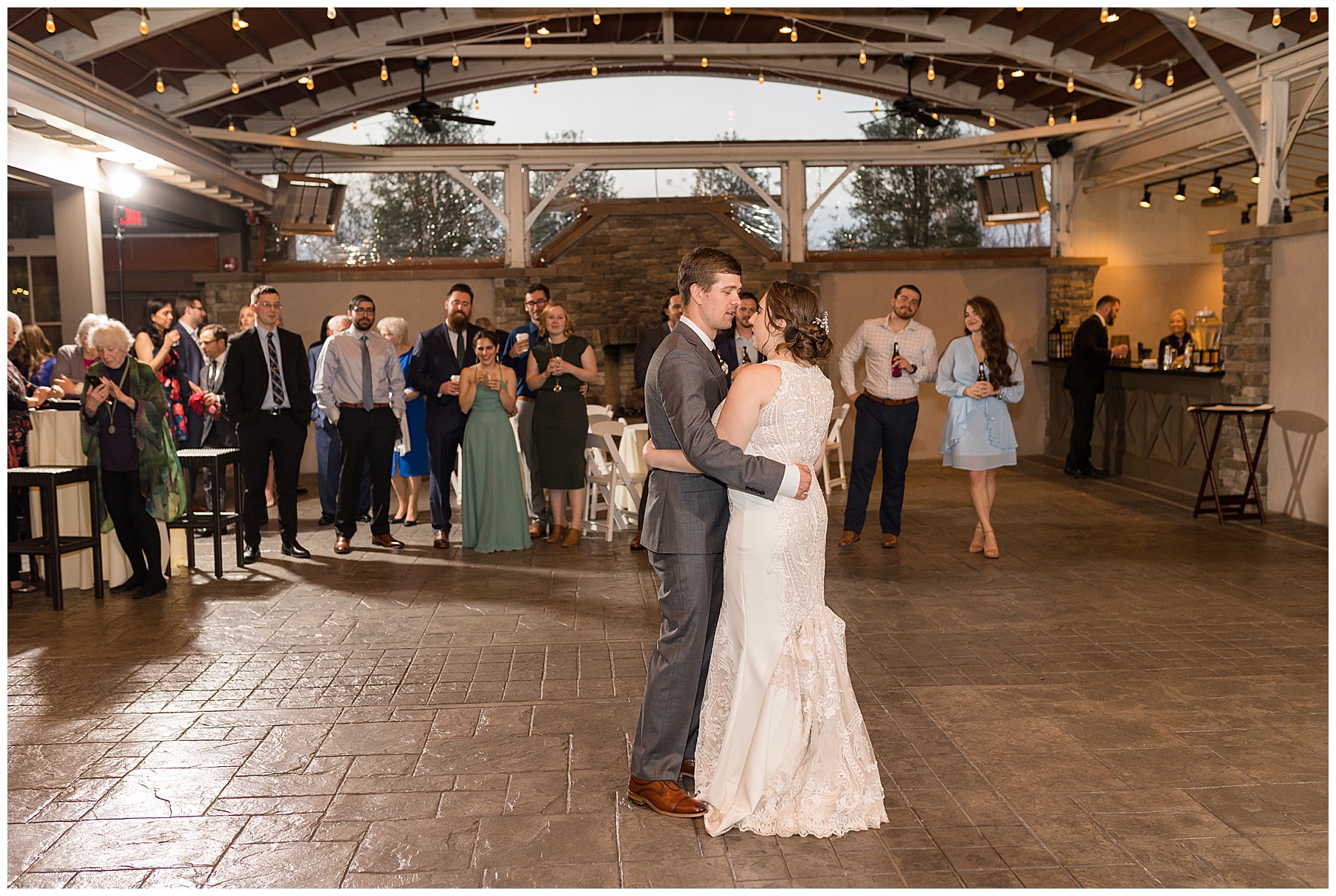 bride and groom first dance