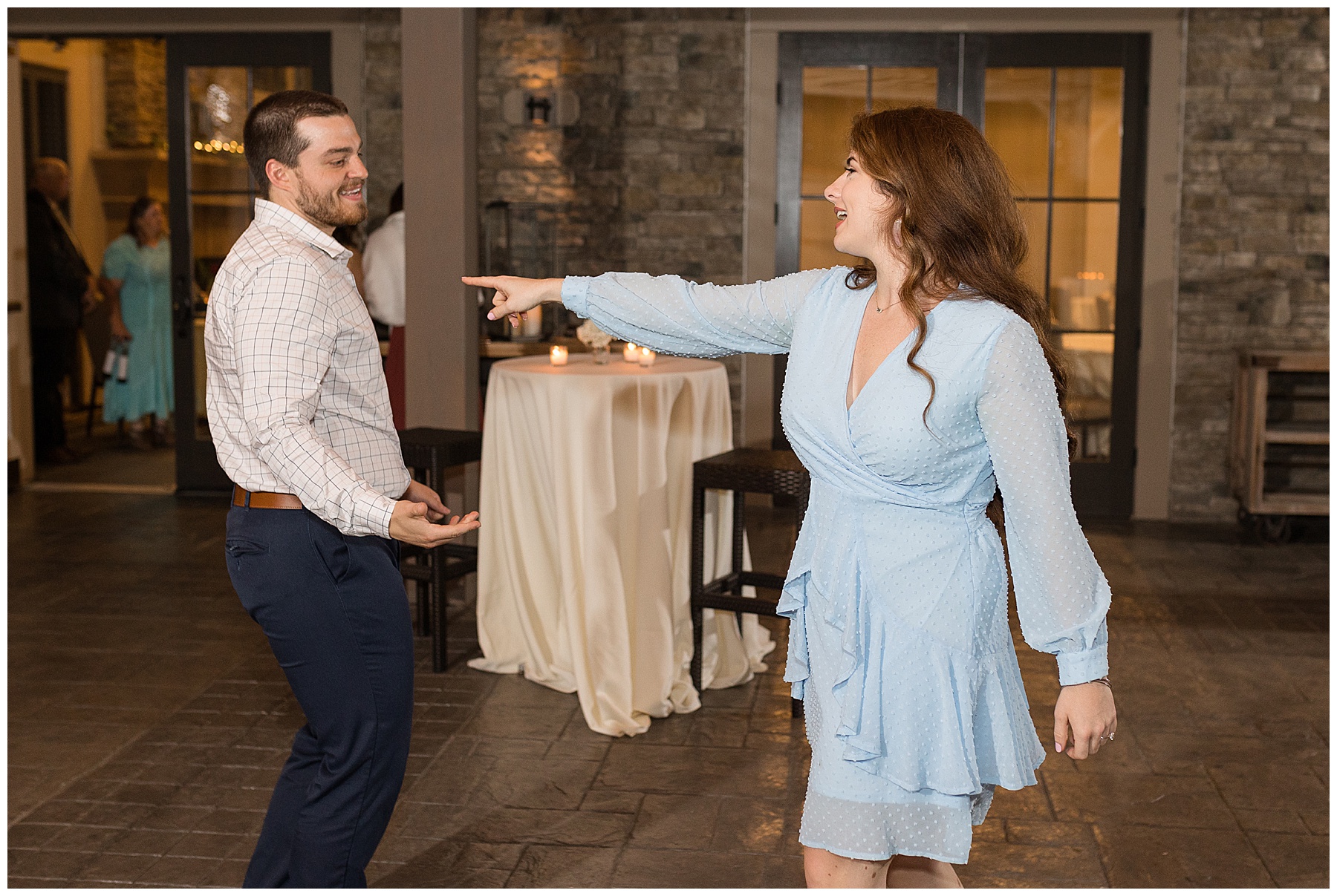 reception guests candid dancing