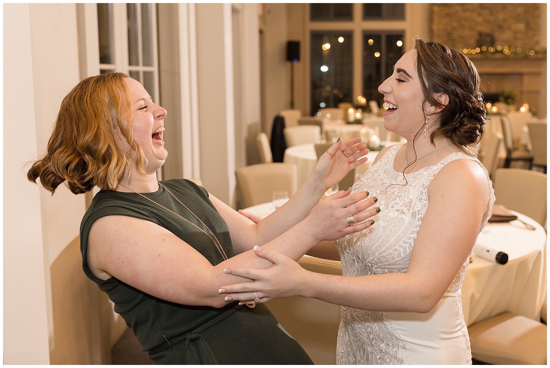 reception guests candid dancing