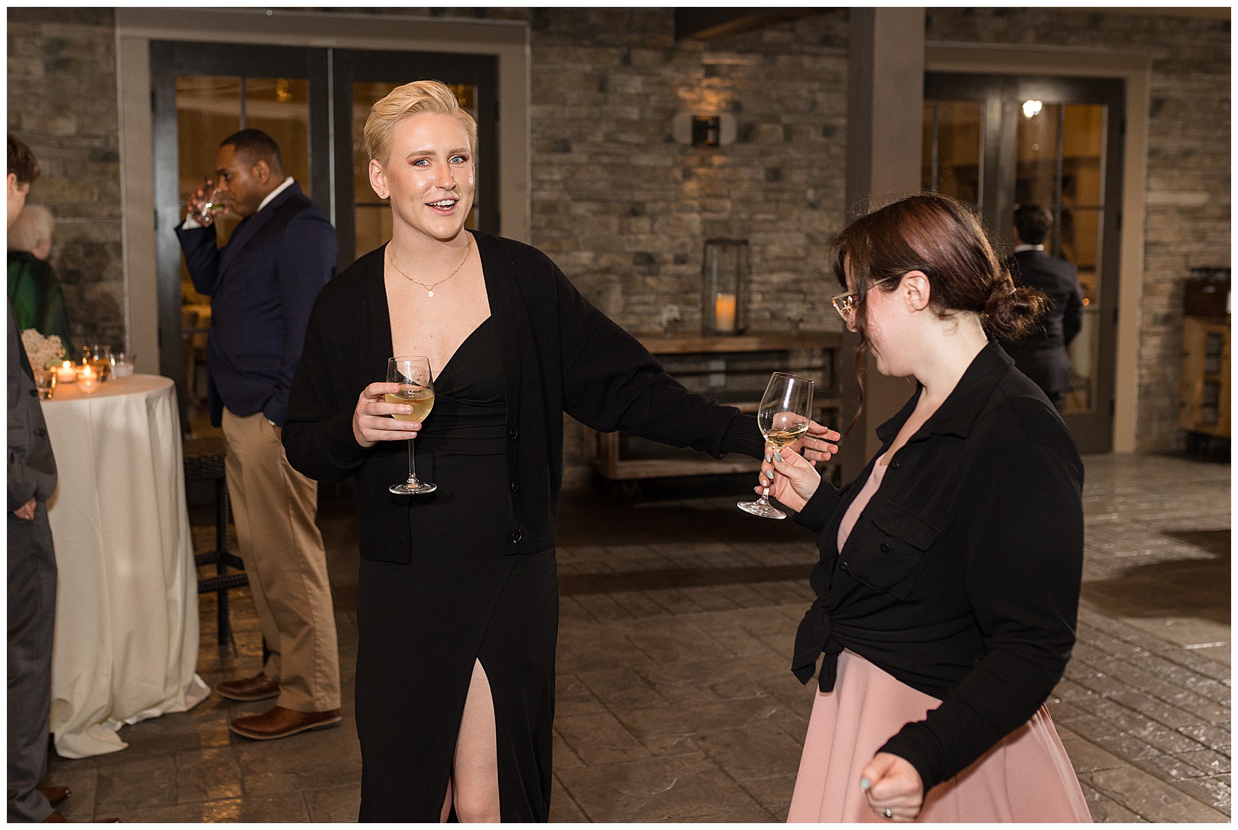 reception guests candid dancing