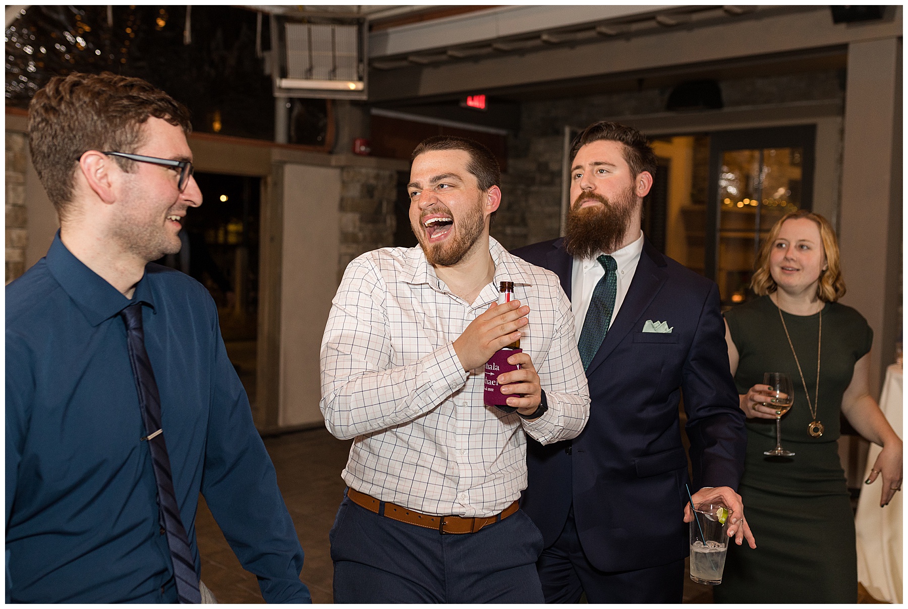 reception guests candid dancing