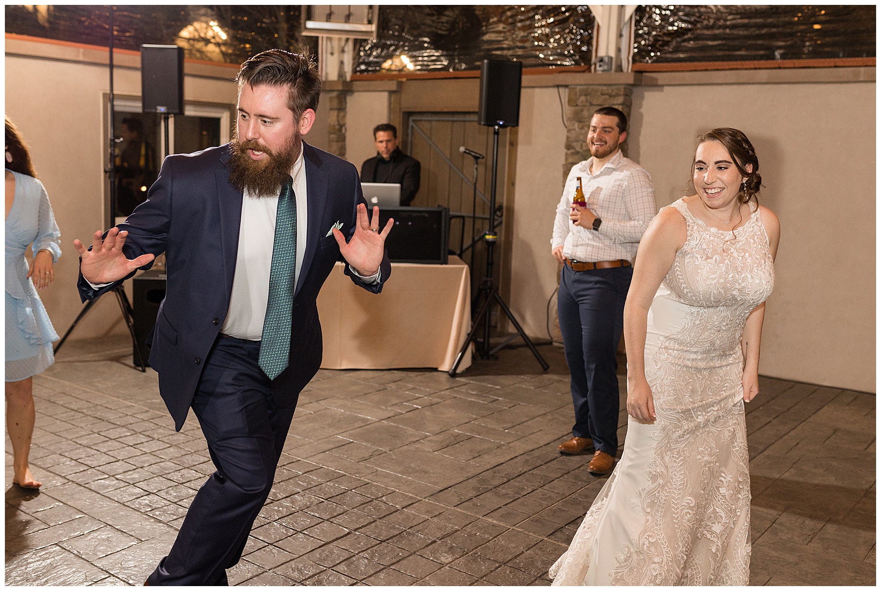 reception guests candid dancing