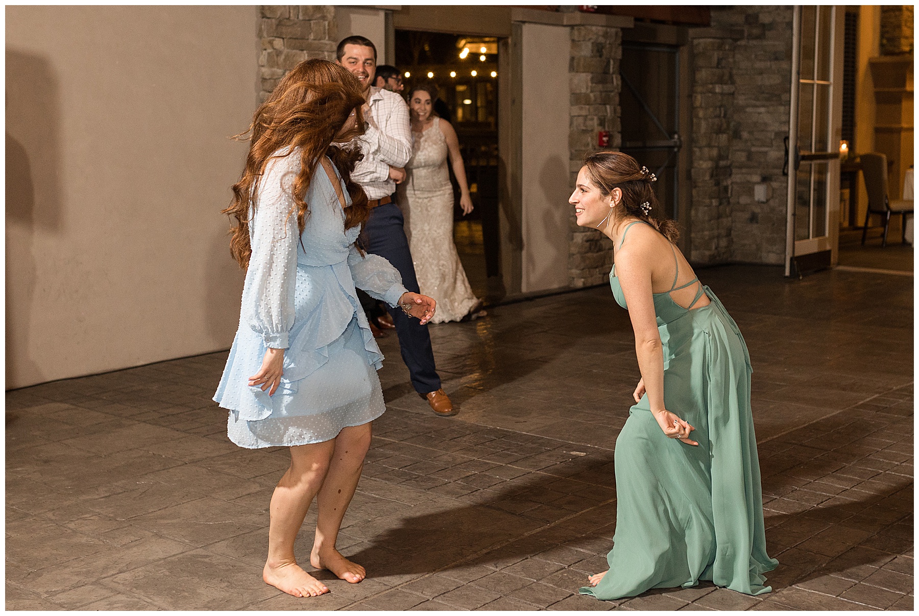 reception guests candid dancing