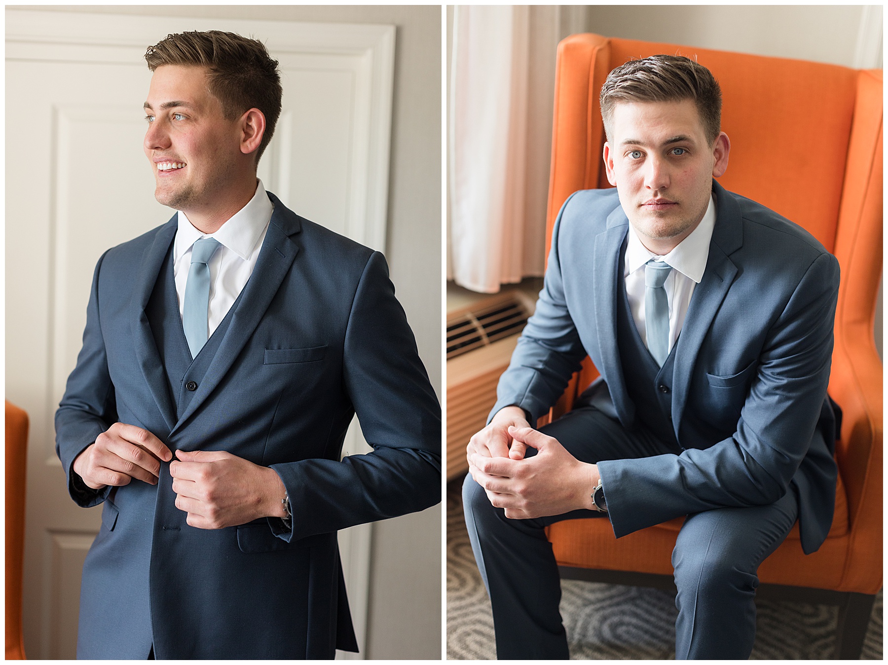 groom getting ready portrait