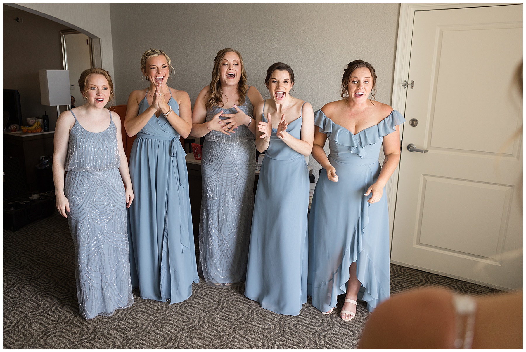 bridesmaids first look reaction