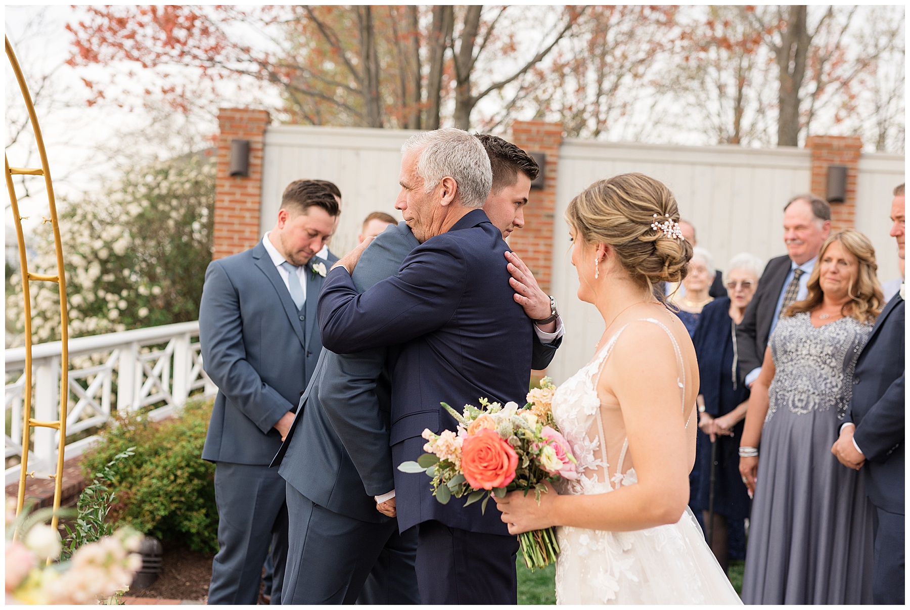 chesapeake bay beach club beach house ceremony dad give away bride