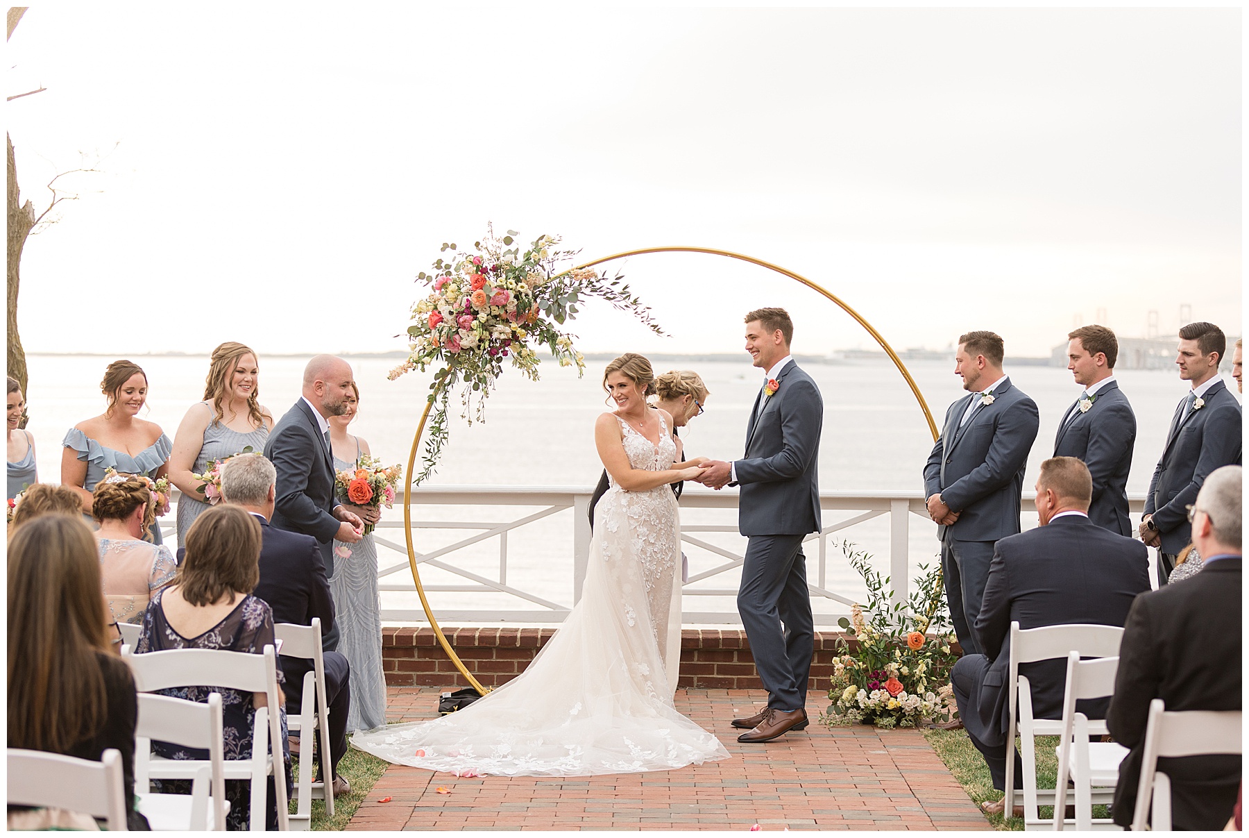 chesapeake bay beach club beach house ceremony