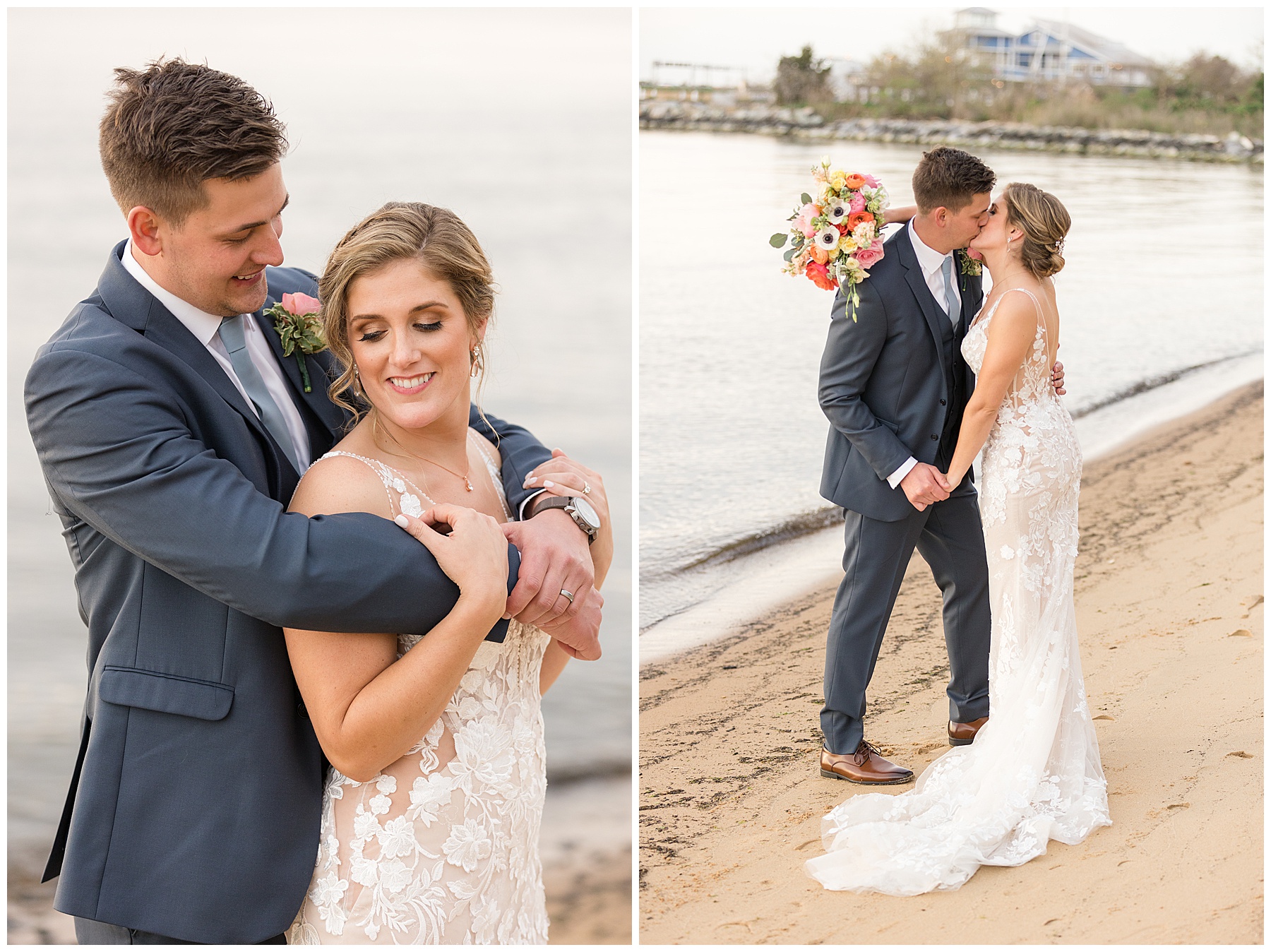 couple portrait on the beach embrace