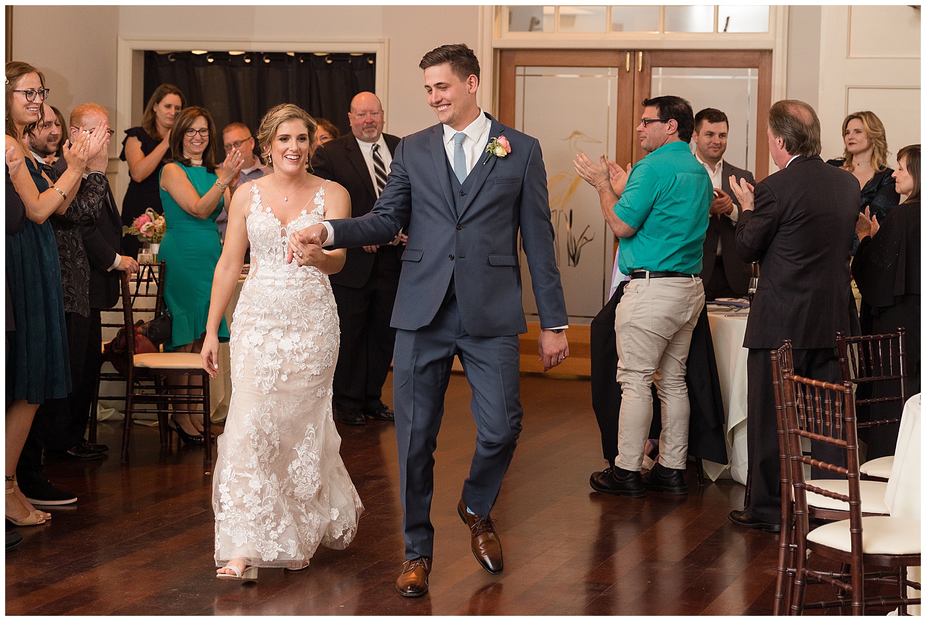 bride and groom reception entrance