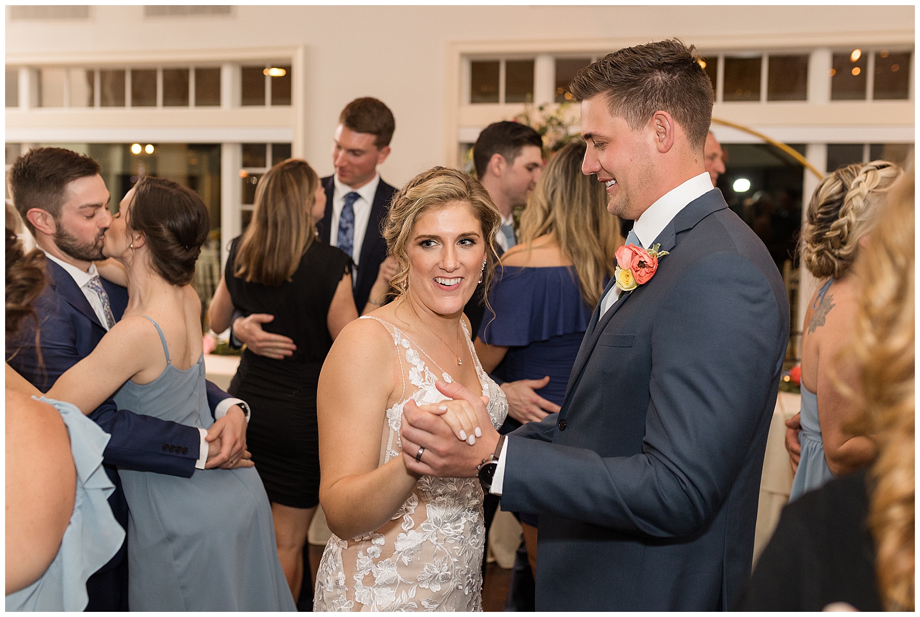 wedding candid guests dancing